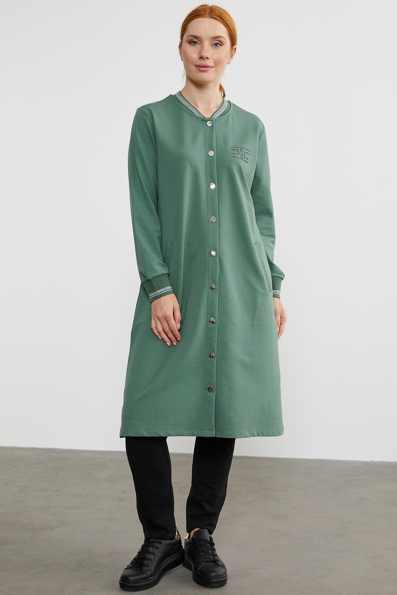 Çıtçıtlı Sıfır Yaka Kap - Yeşil (4) Sementa