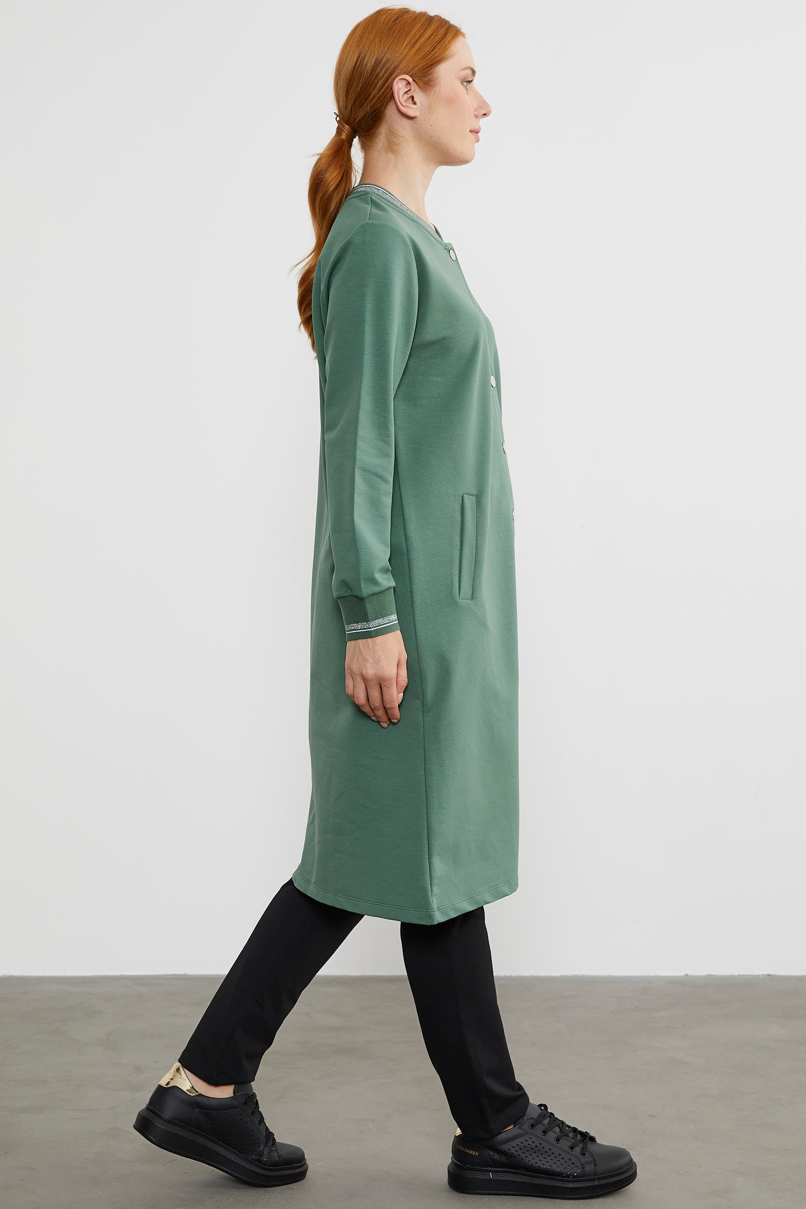 Çıtçıtlı Sıfır Yaka Kap - Yeşil (5) Sementa