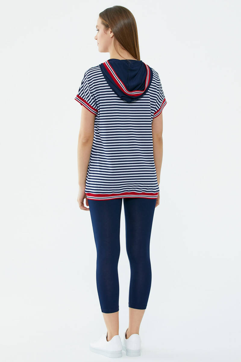 Çizgi Desenli Taytlı Takım - Lacivert (5) Sementa