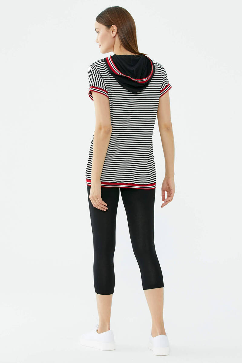 Çizgi Desenli Taytlı Takım - Siyah (5) Sementa