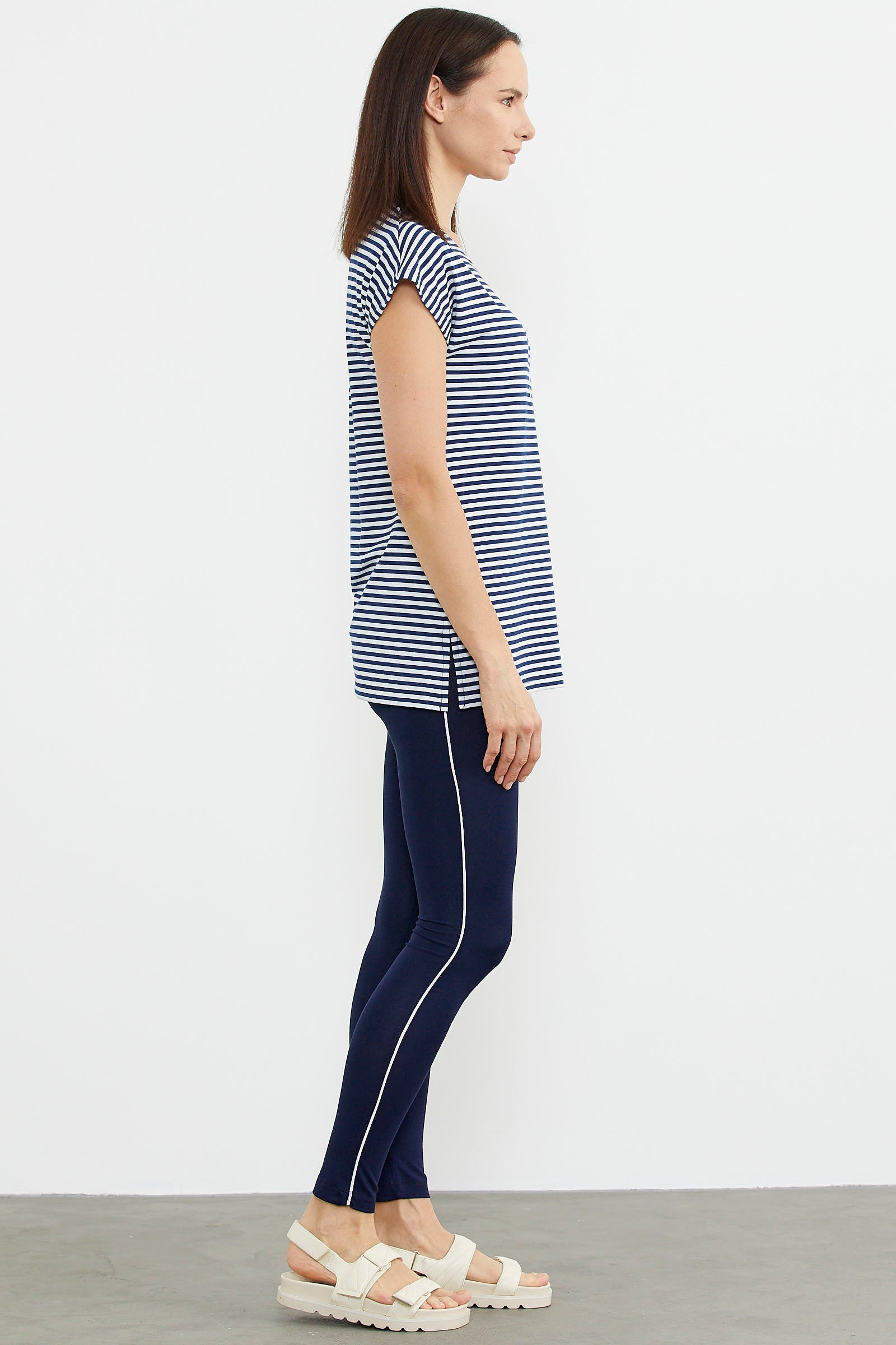 Çizgi Kombinli Taytlı İkili Takım - Lacivert (5) Sementa