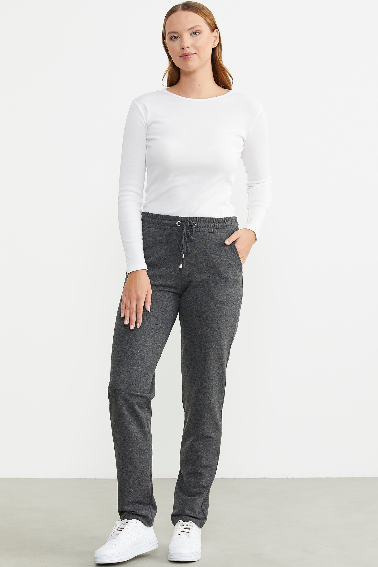 Dar Paça Beli İpli Eşofman Altı - Antrasit - Sementa