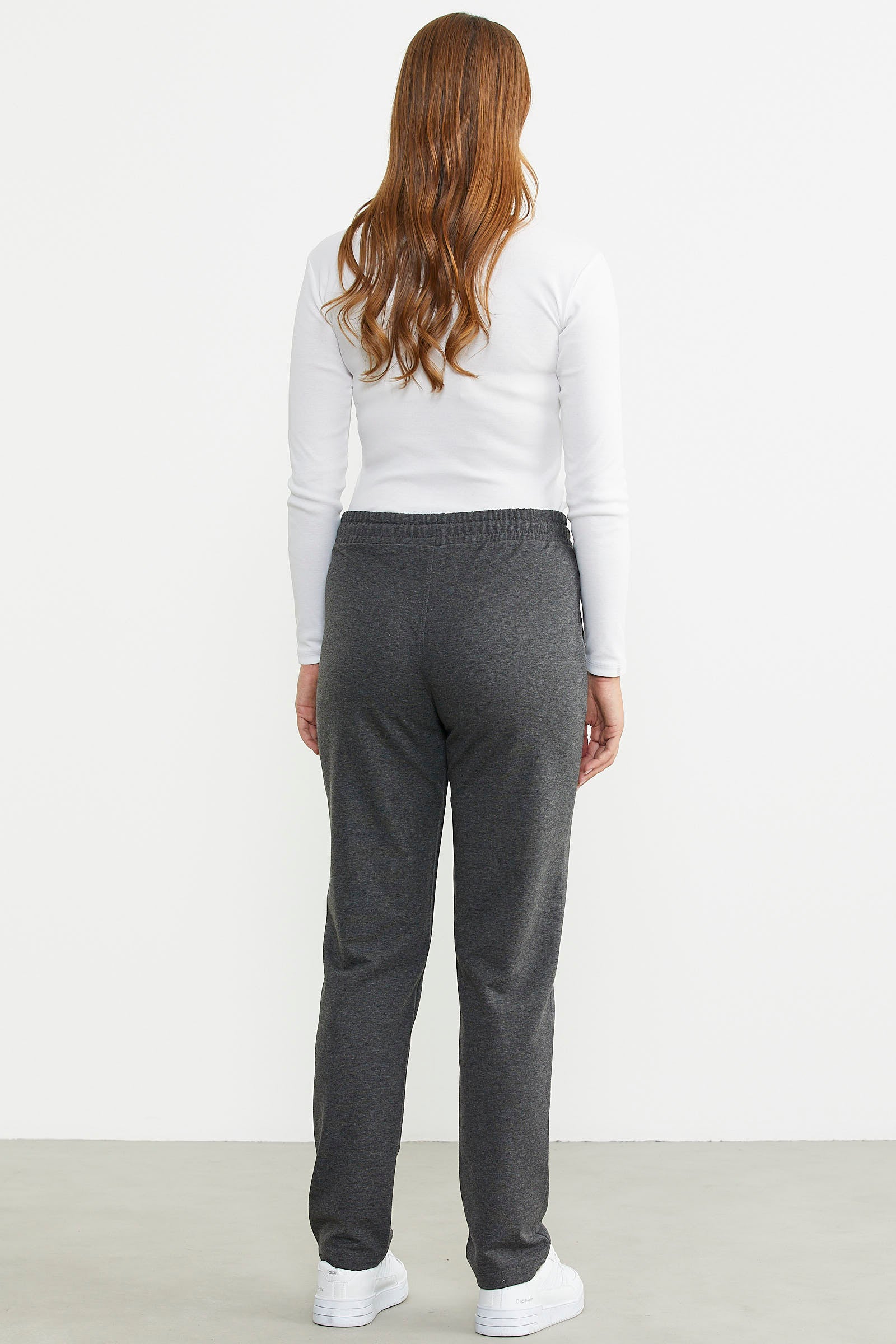 Dar Paça Beli İpli Eşofman Altı - Antrasit - Sementa