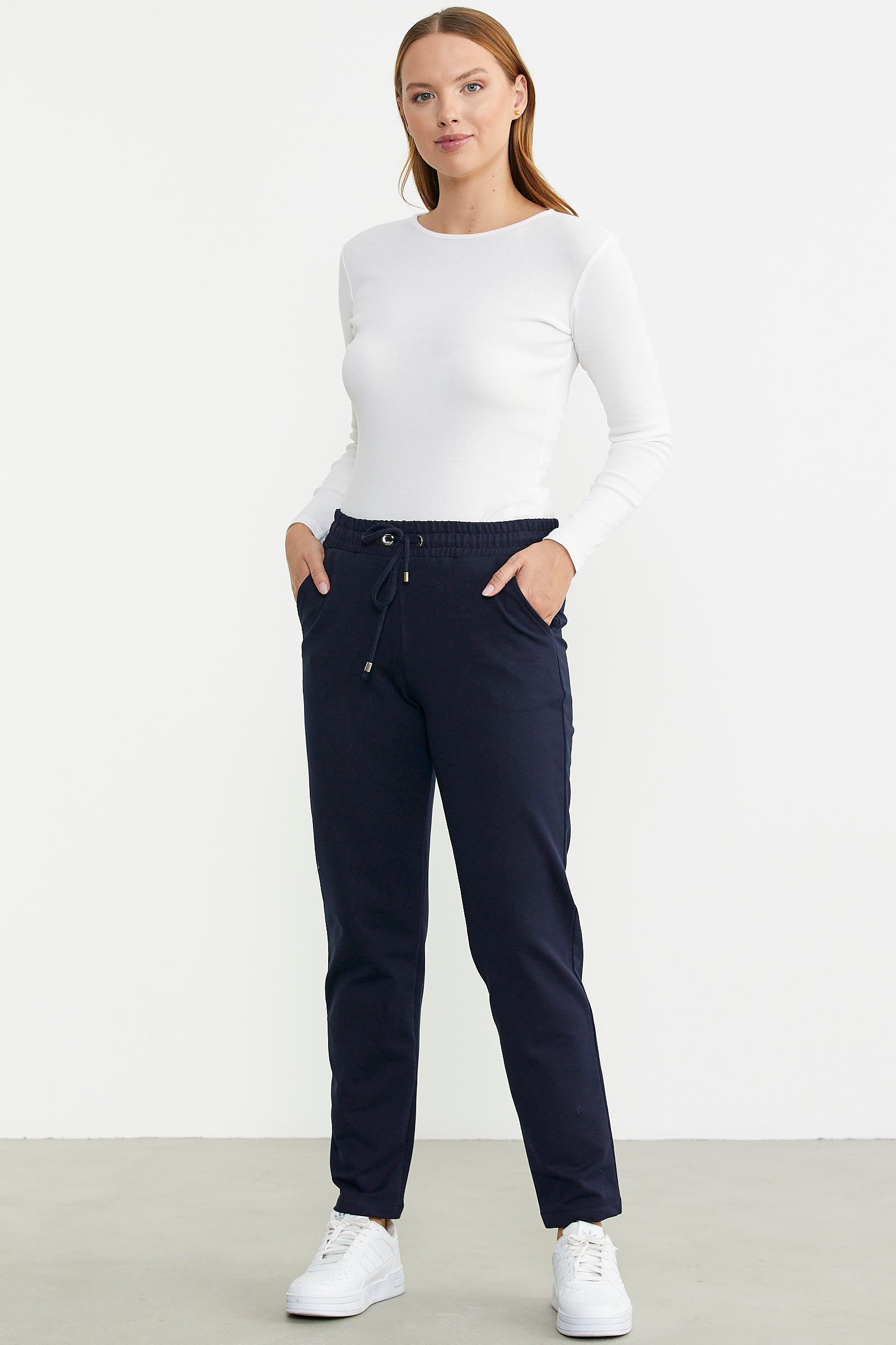 Dar Paça Beli İpli Eşofman Altı - Lacivert - Sementa