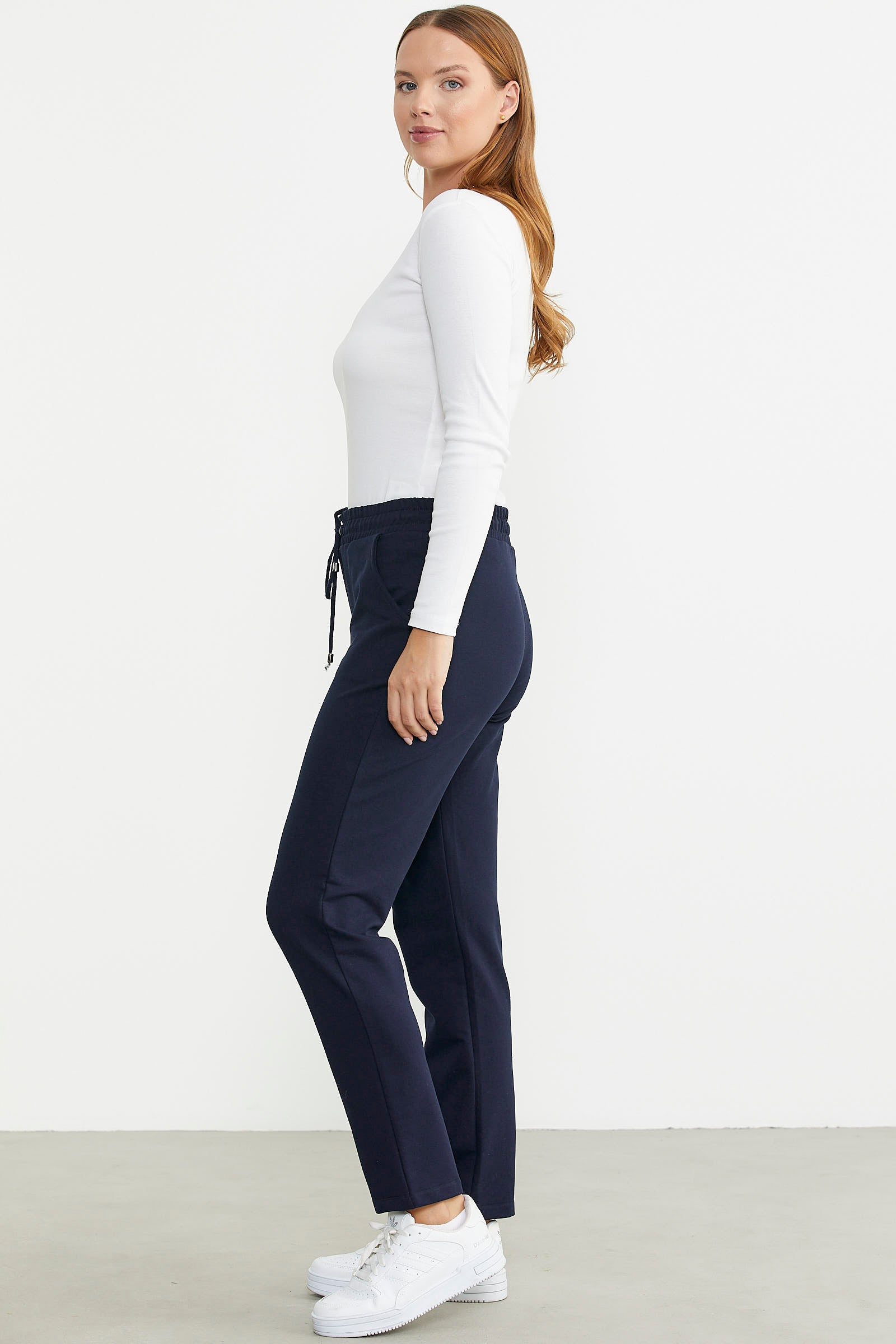 Dar Paça Beli İpli Eşofman Altı - Lacivert - Sementa