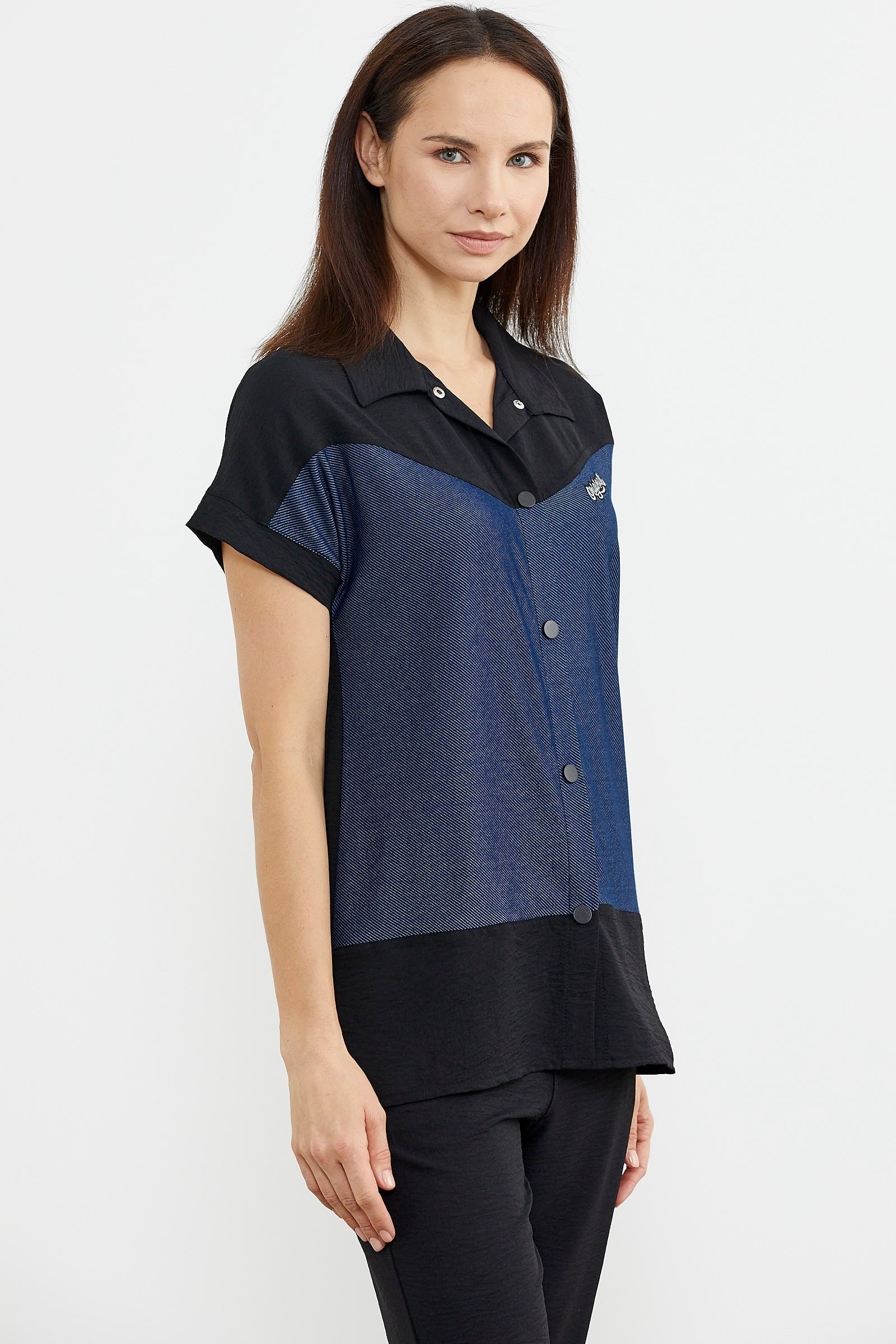 Denim Görünümlü Çift Renk Takım - Siyah (4) Sementa