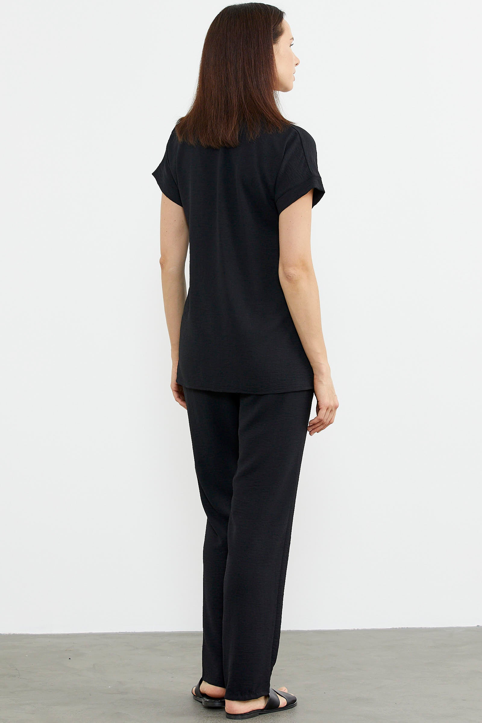 Denim Görünümlü Çift Renk Takım - Siyah (6) Sementa