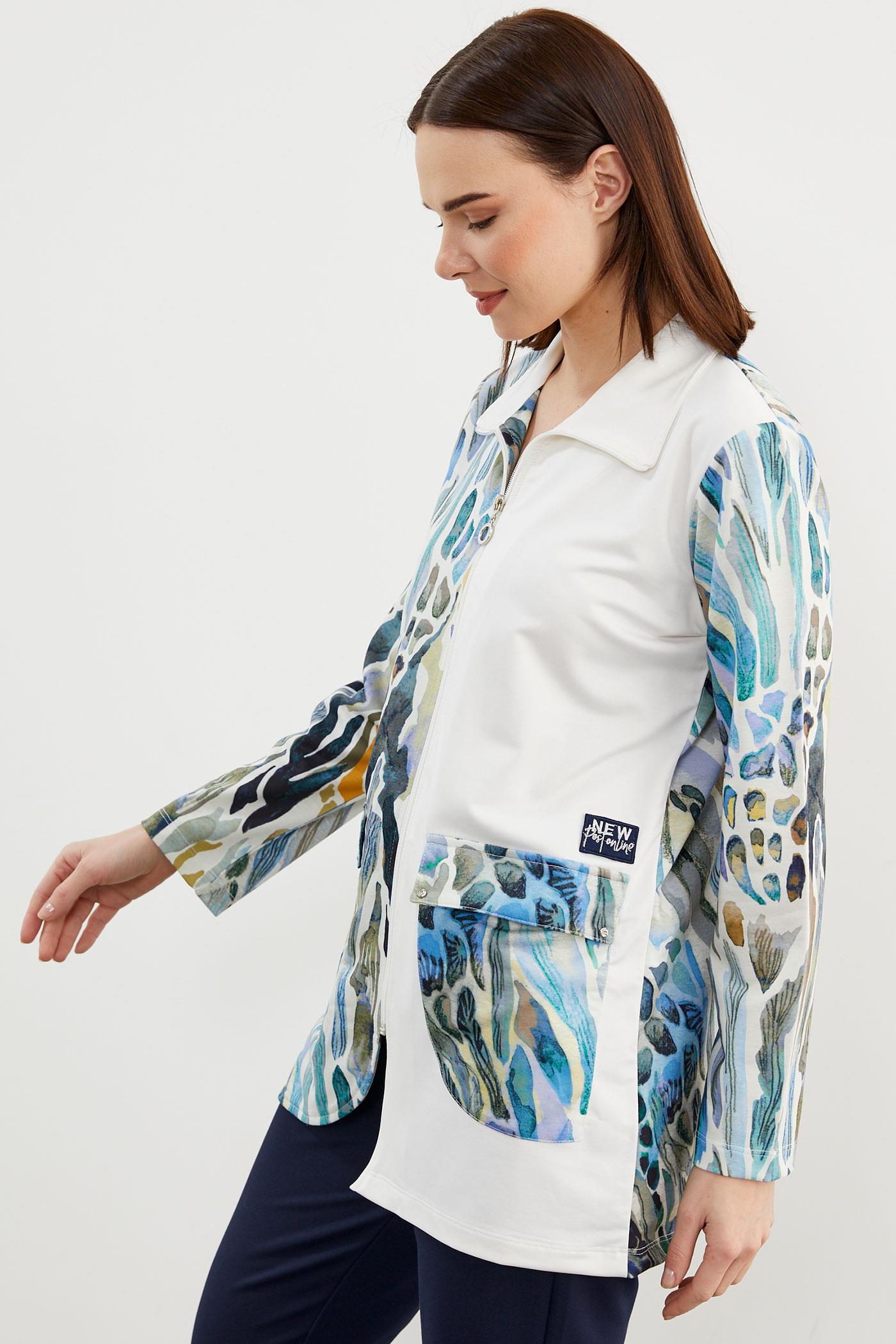 Desen Kombinli Geniş Beden Eşofman Takım - Mavi (5) Sementa