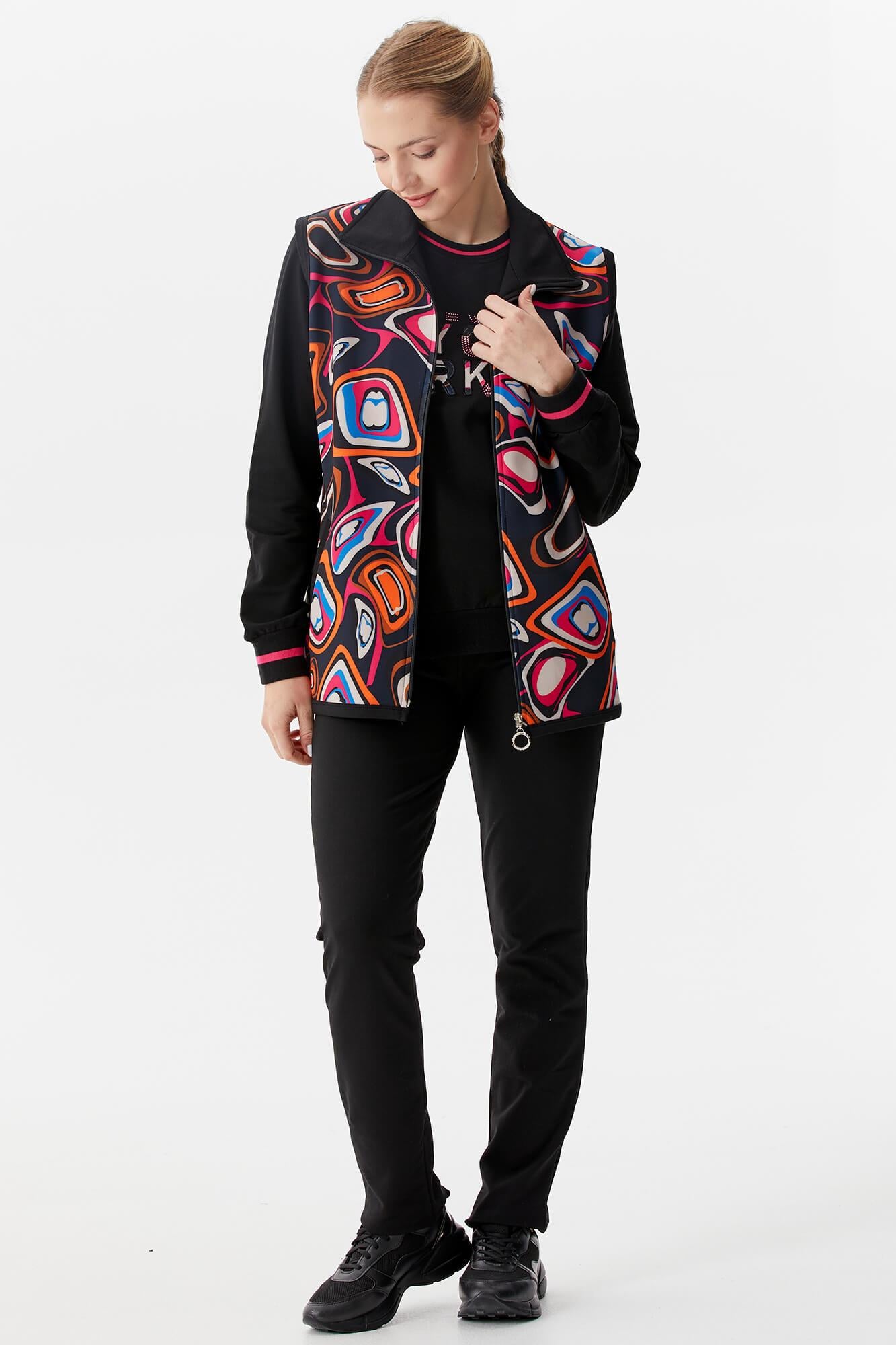 Desenli Üçlü Eşofman Takım - Fuşya - Sementa