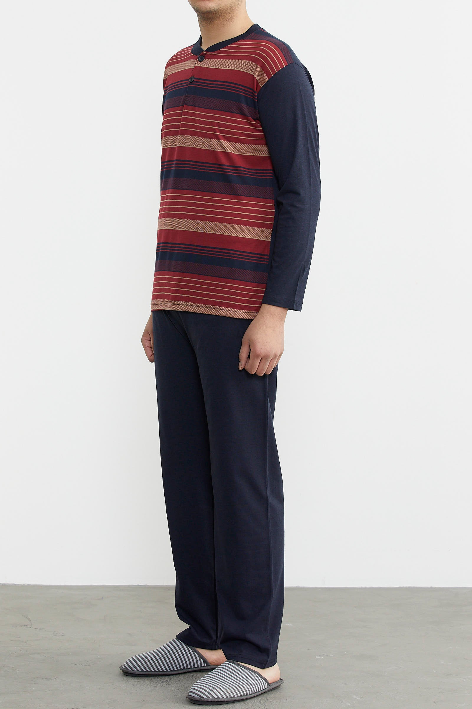 Desenli Yazlık Pijama Takım - Bordo (3) Sementa