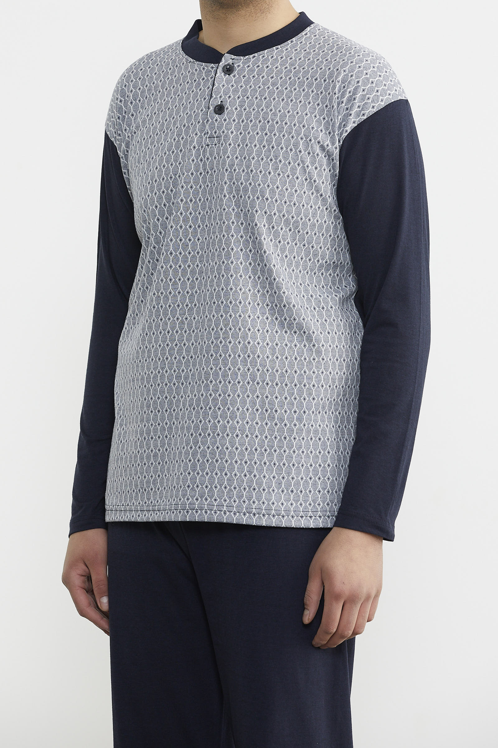 Desenli Yazlık Pijama Takım - Gri (3) Sementa