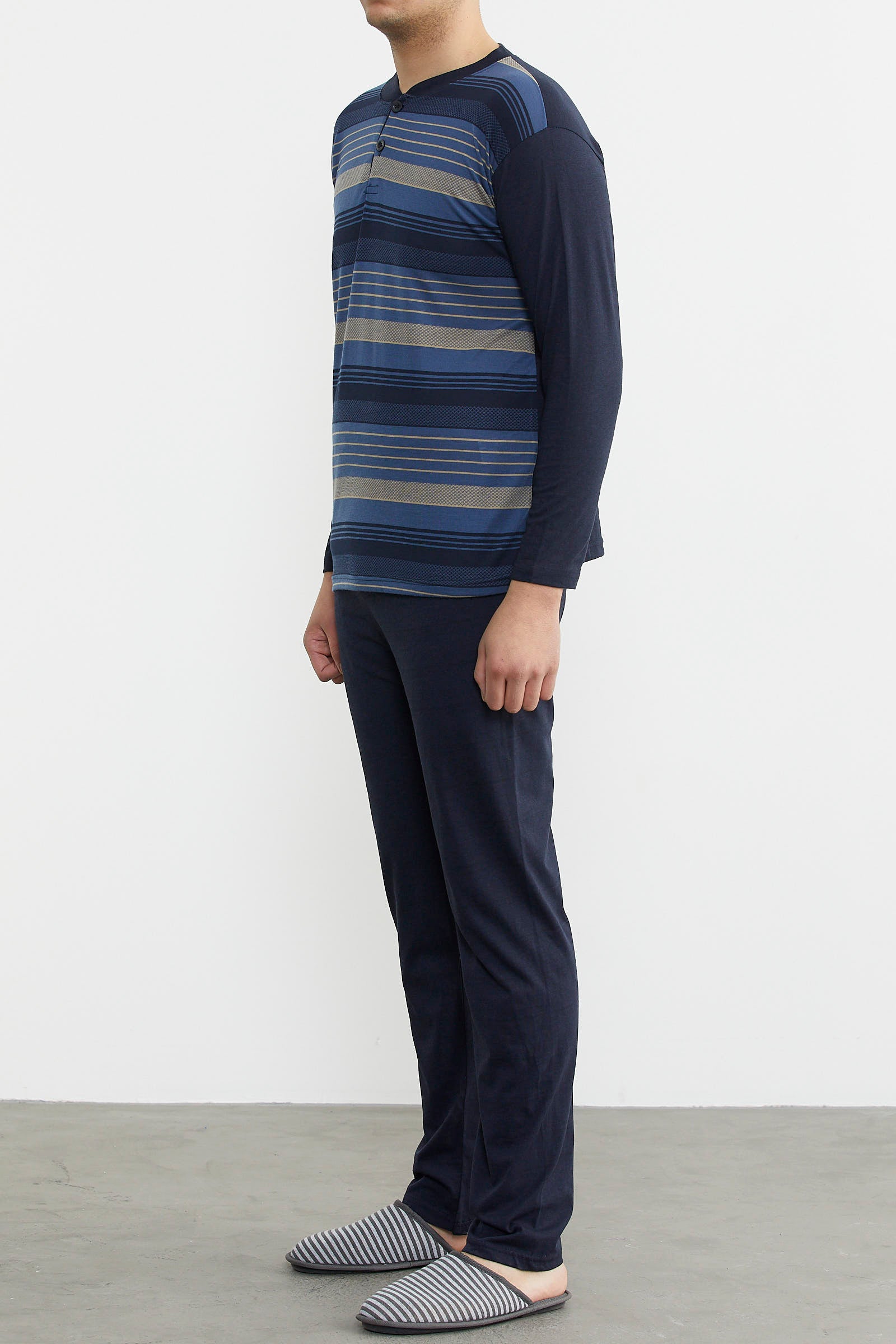 Desenli Yazlık Pijama Takım - Indigo (3) Sementa