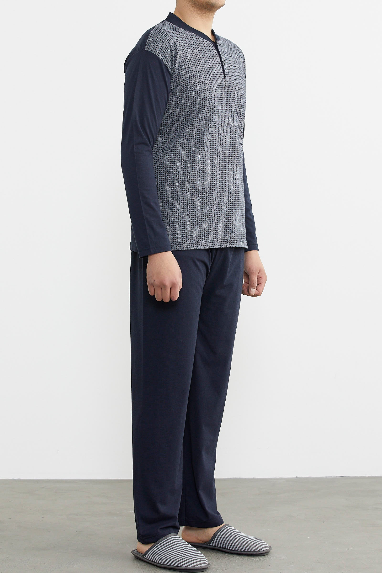 Desenli Yazlık Pijama Takım - Lacivert (4) Sementa