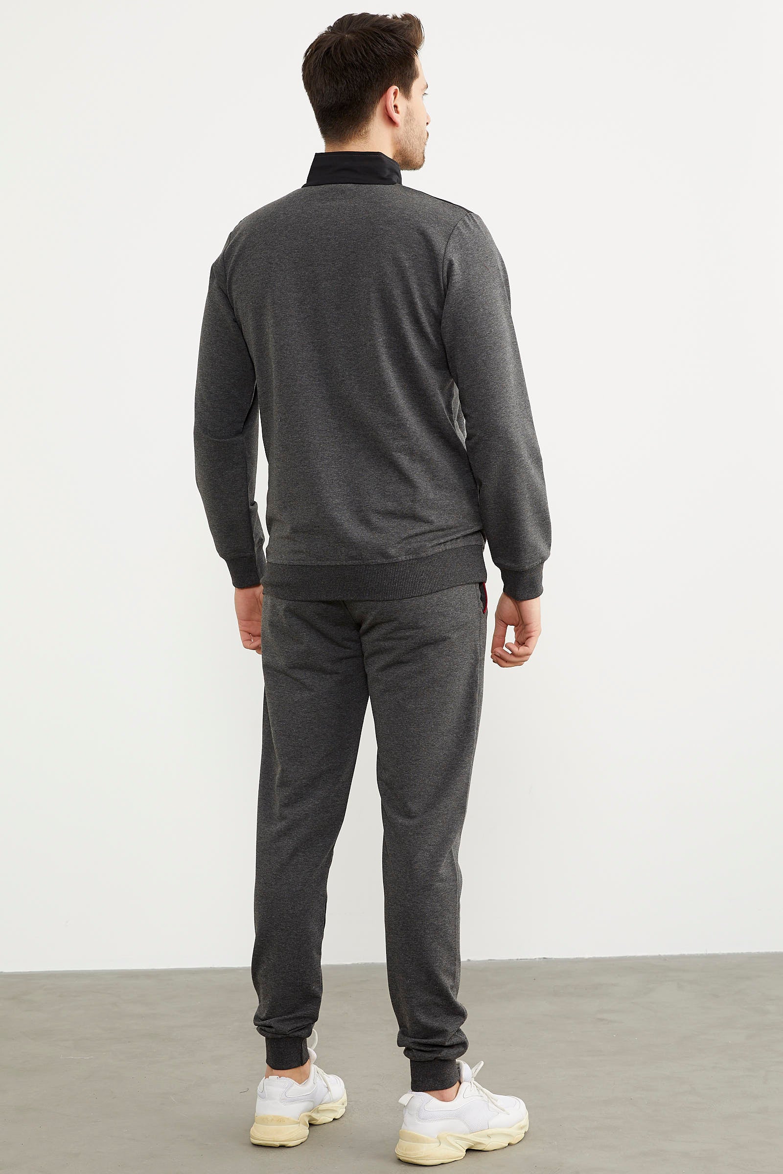 Dik Yaka Yarım Fermuarlı Eşofman Takım - Antrasit (5) Sementa