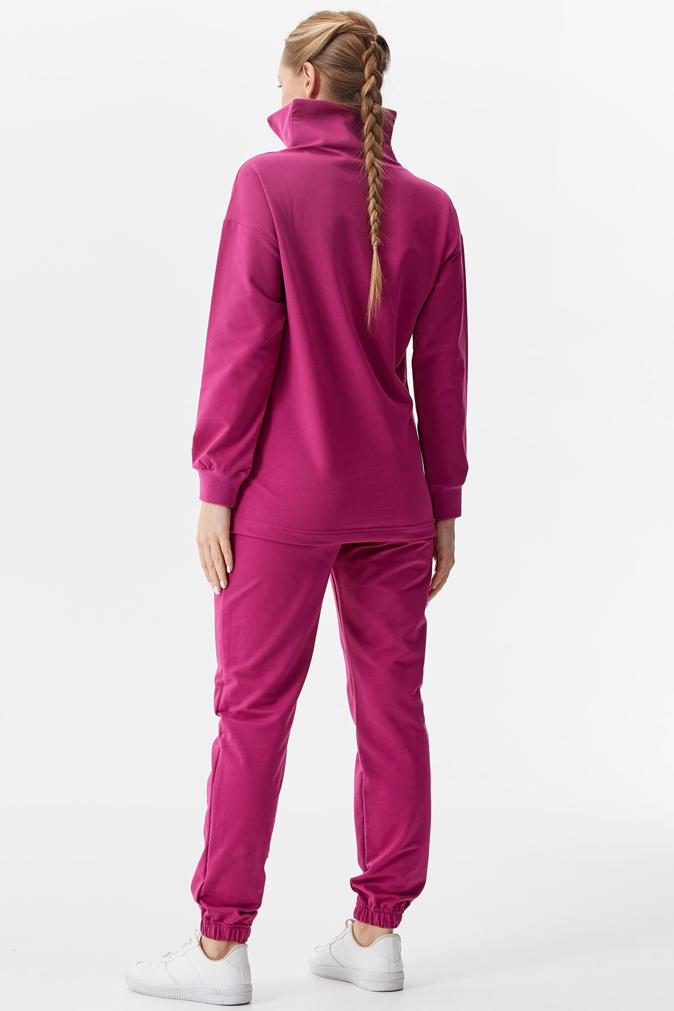 Dik Yaka Yarım Fermuarlı Eşofman Takım - Fuşya (6) Sementa