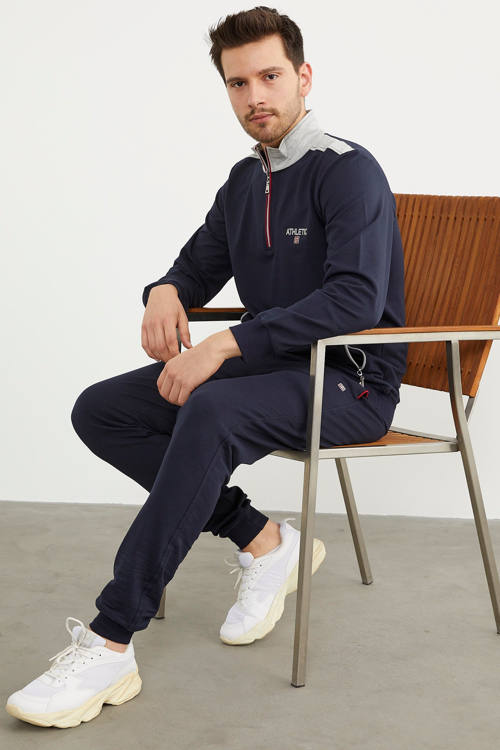 Dik Yaka Yarım Fermuarlı Eşofman Takım - Lacivert (1) Sementa