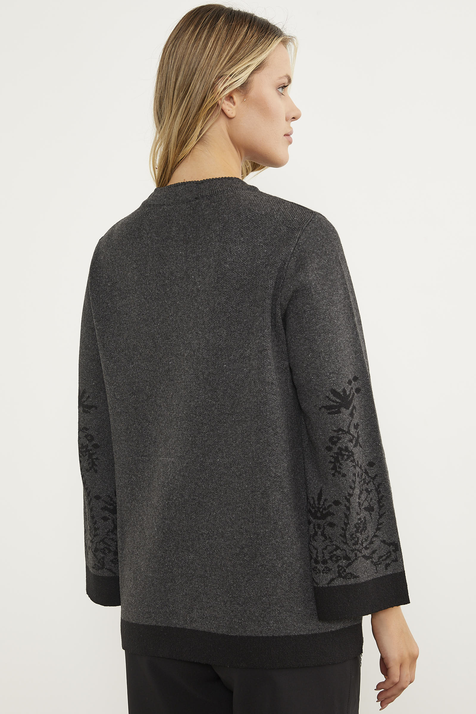 Dolu İğne Düğmeli Kalın Triko Ceket - Antrasit (7) Sementa