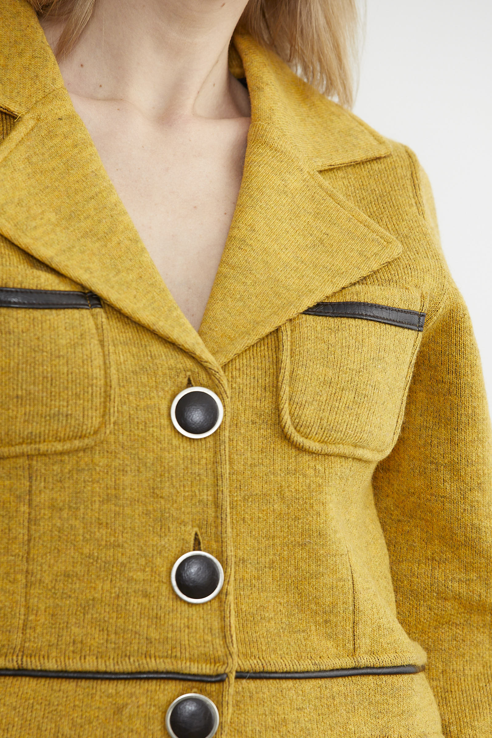 Dolu İğne Yünlü Kısa Triko Ceket - Güneş - Kahverengi (6) Sementa