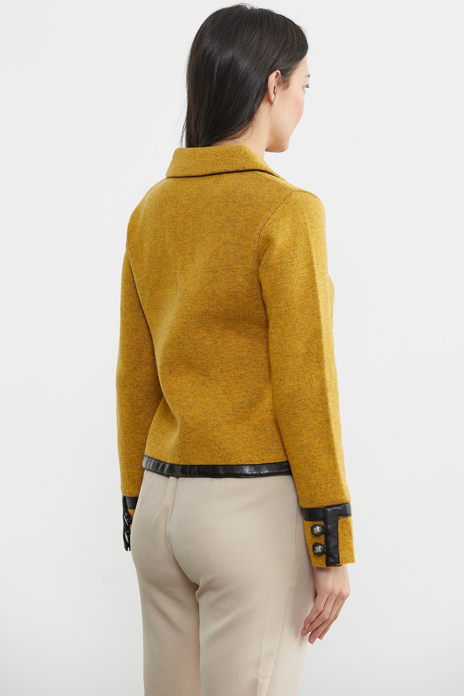 Düğme Detaylı Triko Ceket - Güneş - Kahverengi (5) Sementa