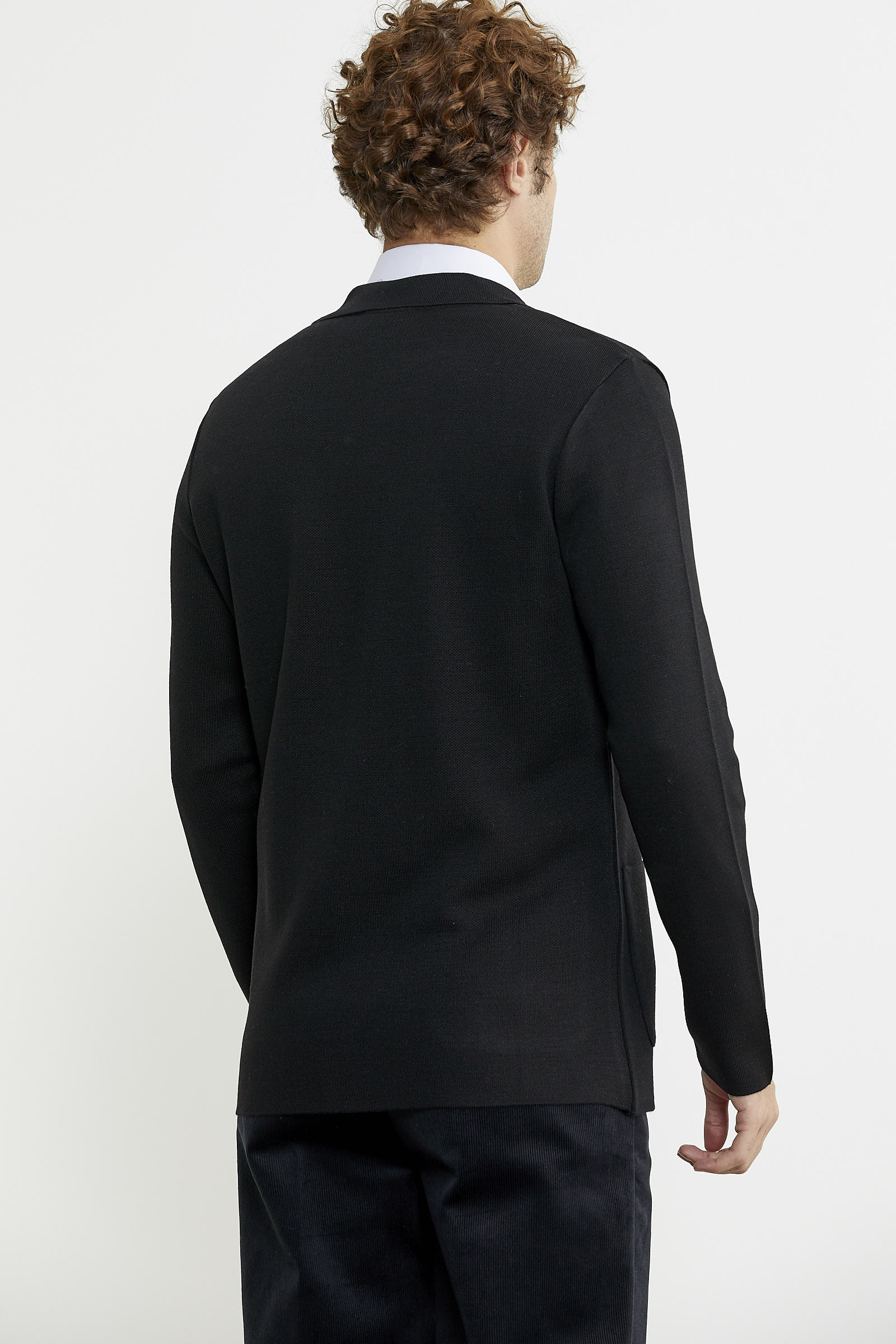 Düğmeli Cep Detaylı Triko Ceket - Siyah - Sementa