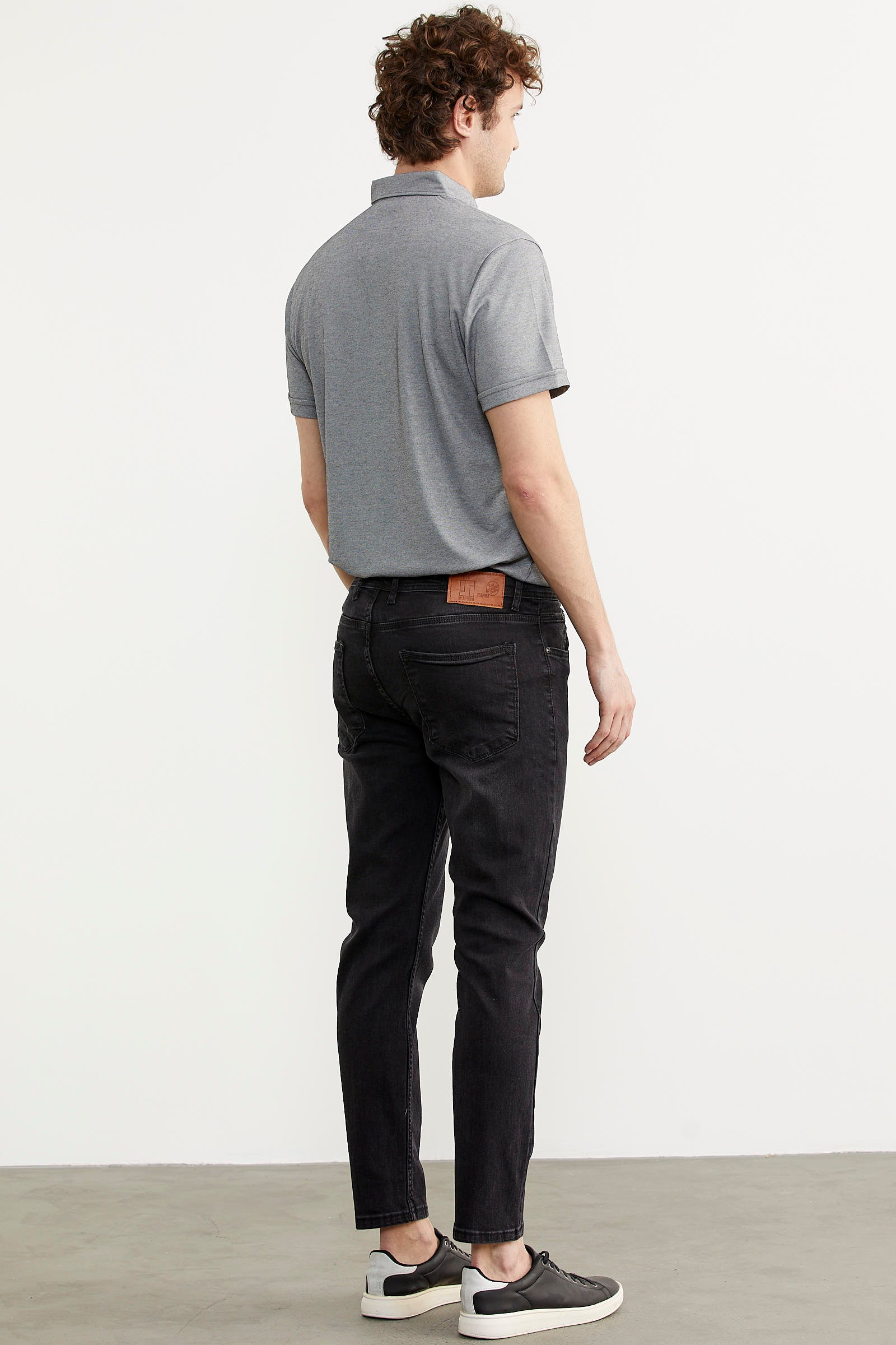 Eskitme Yıkamalı Slim Fit Jean Pantolon - Füme (7) Sementa