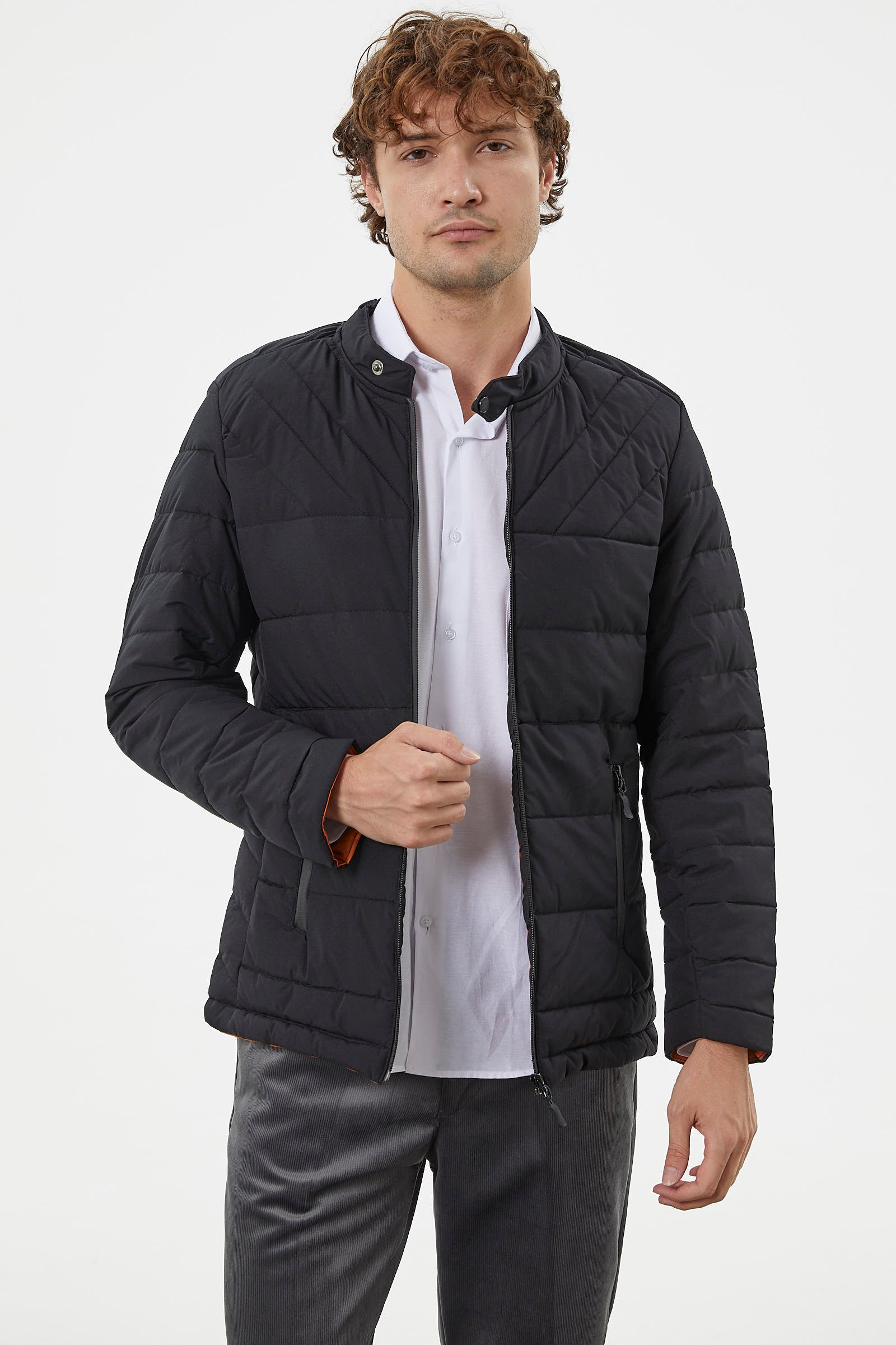 Fermuar Cepli Kapitone Kısa Mont - Siyah (1) Sementa