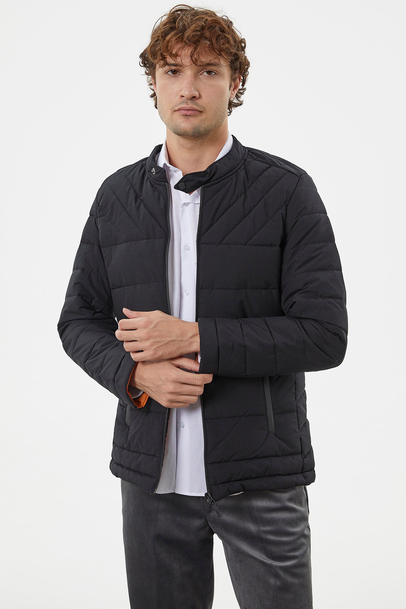 Fermuar Cepli Kapitone Kısa Mont - Siyah (2) Sementa