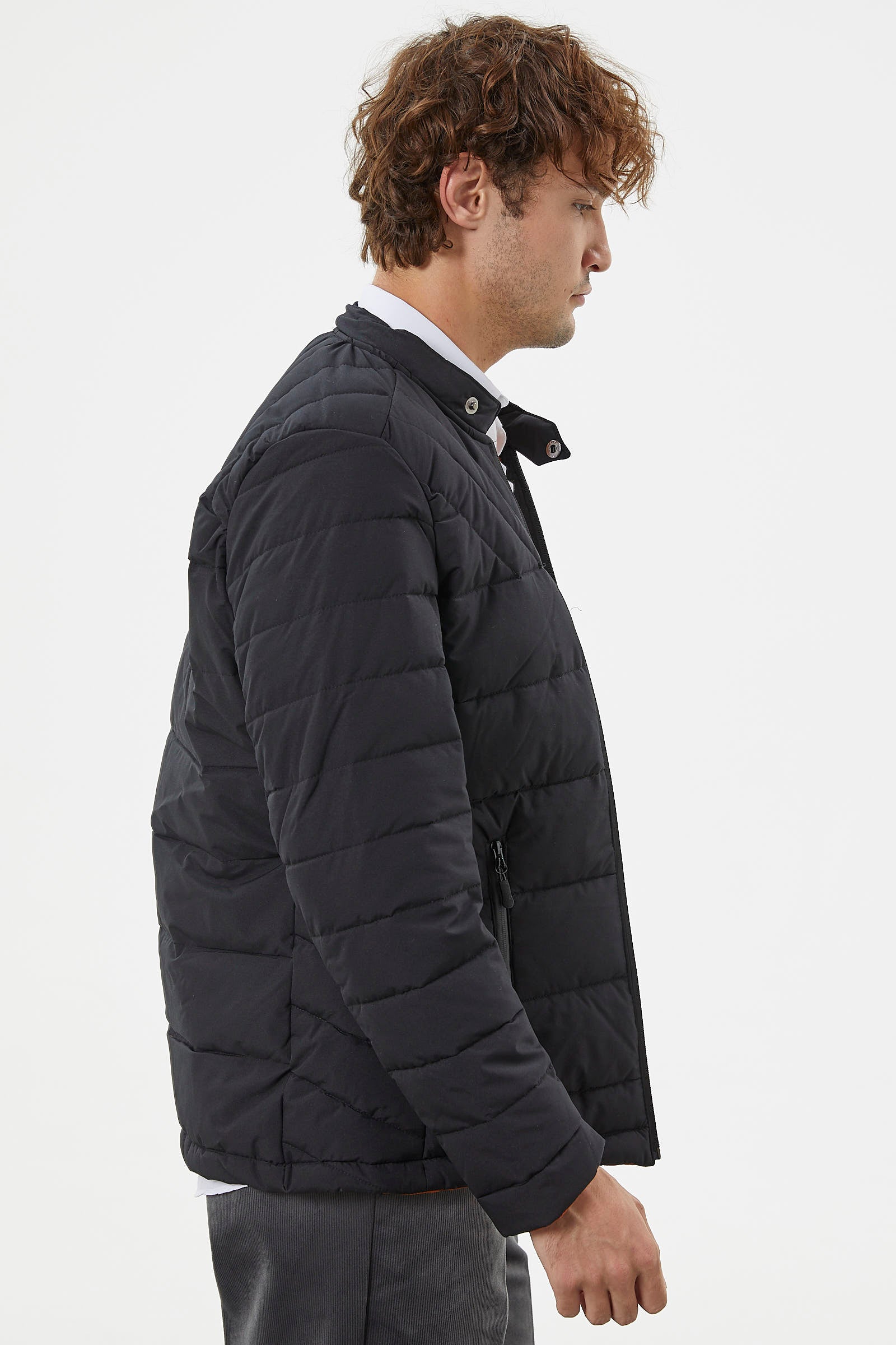 Fermuar Cepli Kapitone Kısa Mont - Siyah (4) Sementa