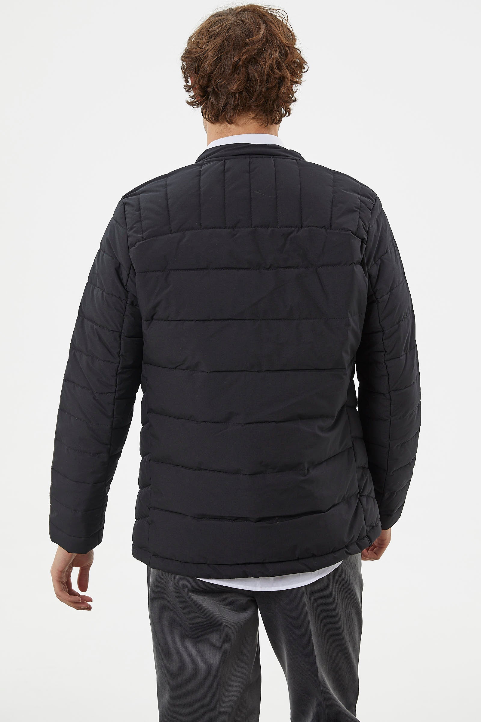 Fermuar Cepli Kapitone Kısa Mont - Siyah (6) Sementa