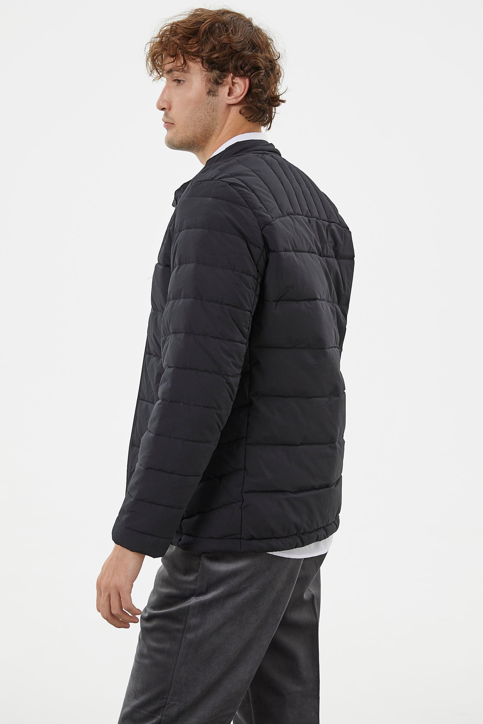 Fermuar Cepli Kapitone Kısa Mont - Siyah (5) Sementa