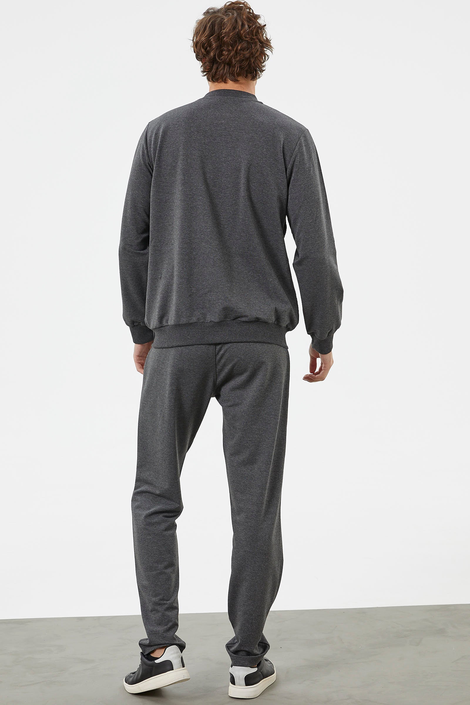 Fermuar Detaylı Çift Renk Eşofman Takım - Antrasit (5) Sementa