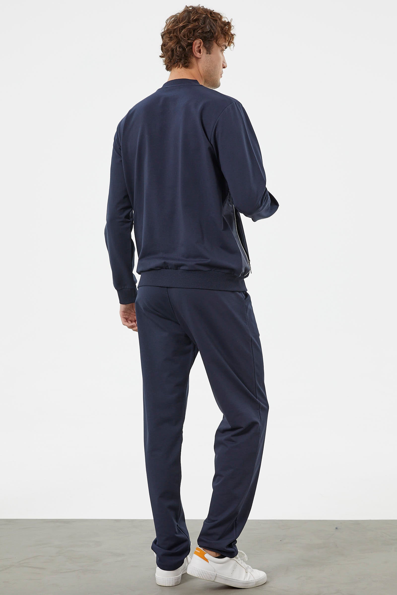 Fermuar Detaylı Çift Renk Eşofman Takım - Lacivert (6) Sementa