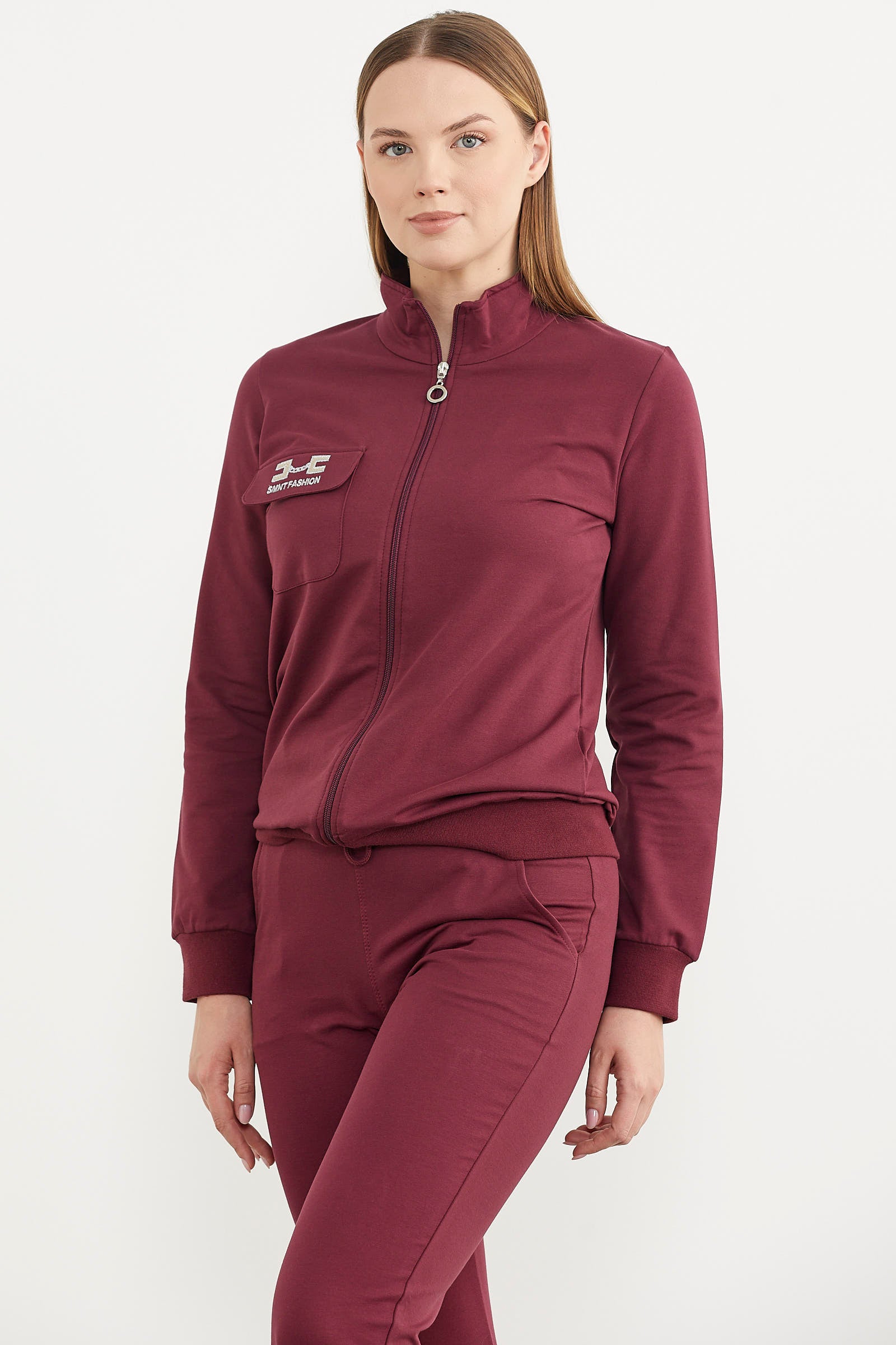 Fermuarlı Jogger Eşofman Takım - Bordo (3) Sementa