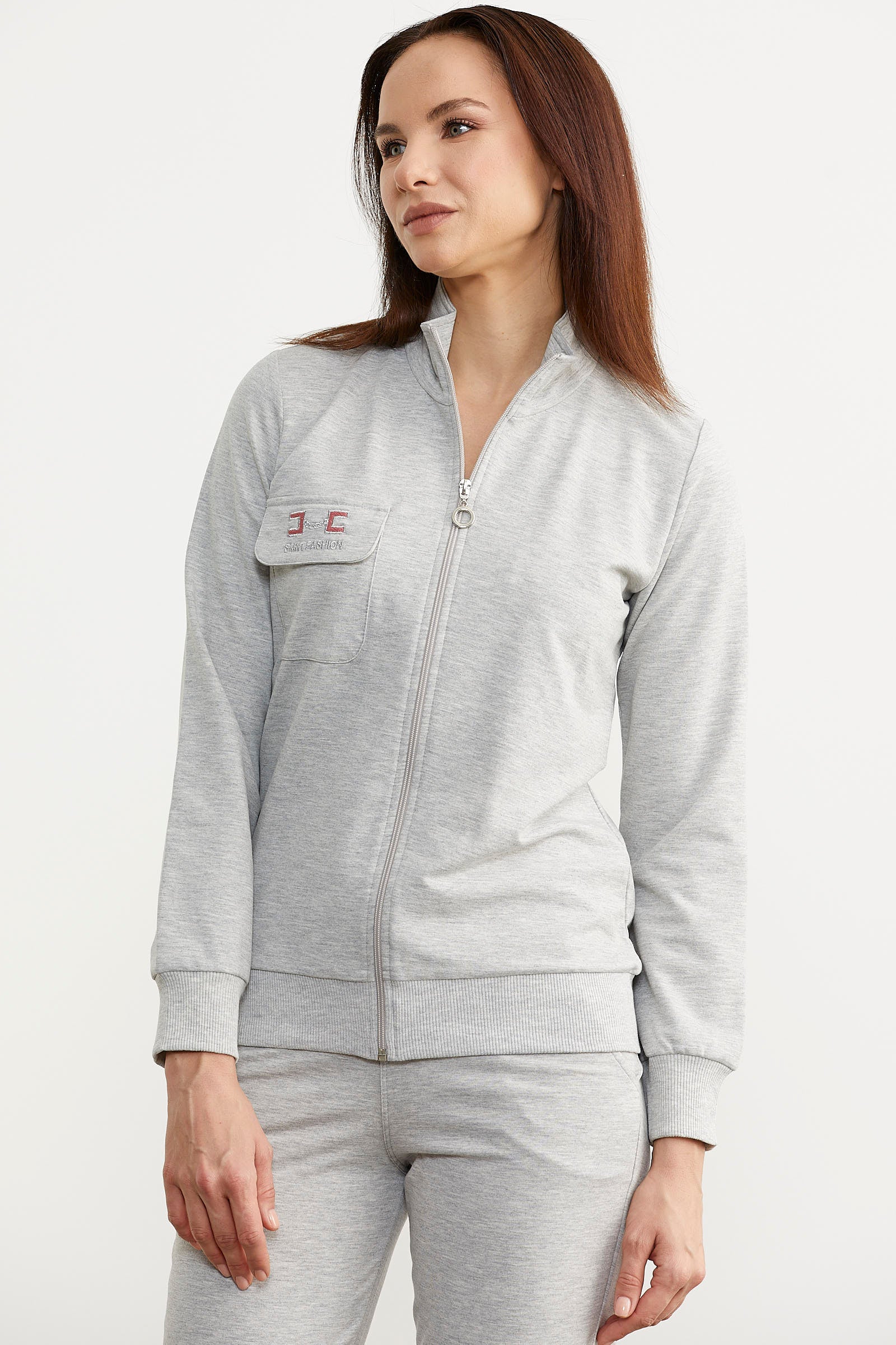 Fermuarlı Jogger Eşofman Takım - Gri (3) Sementa