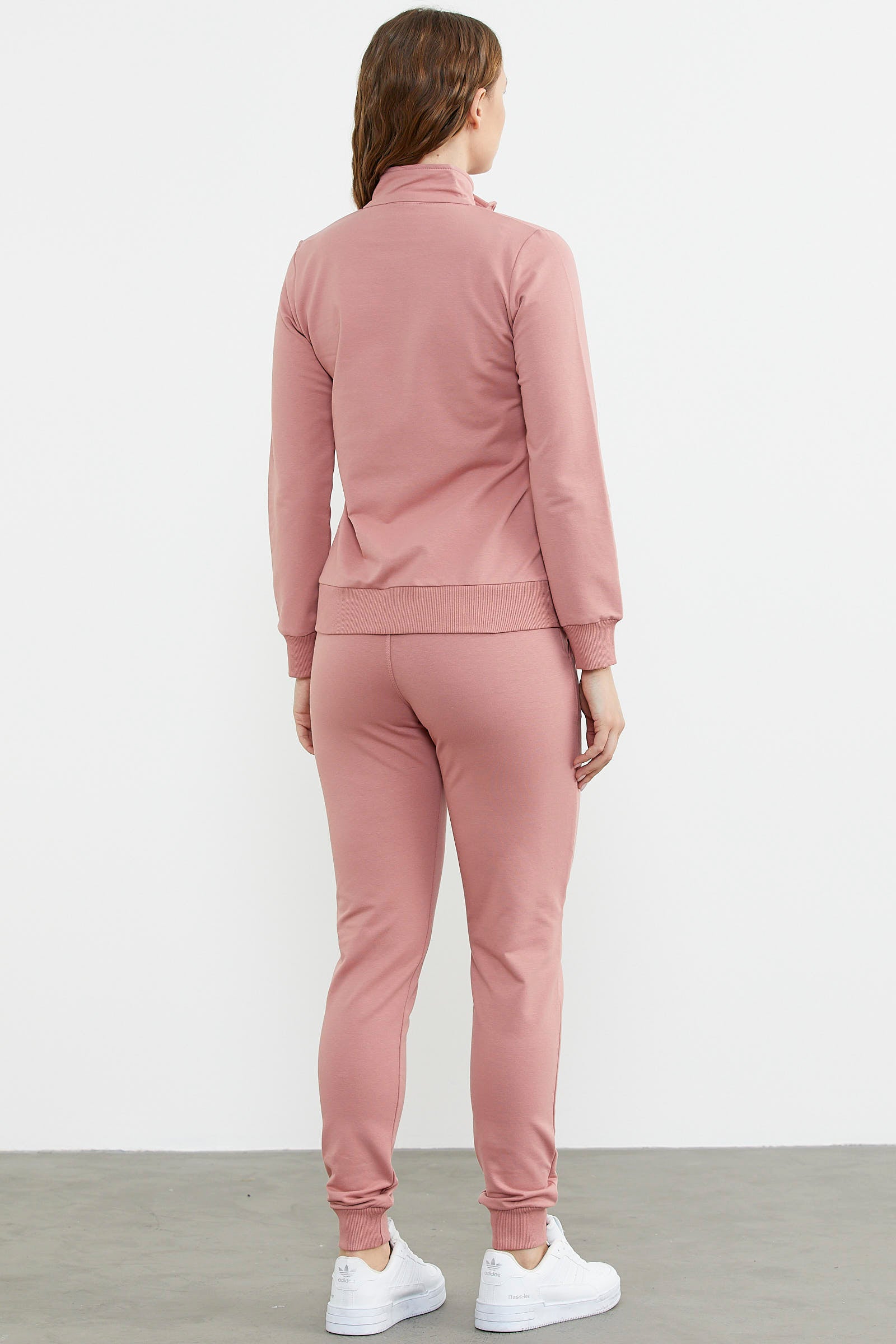Fermuarlı Jogger Eşofman Takım - Gül Kurusu (8) Sementa