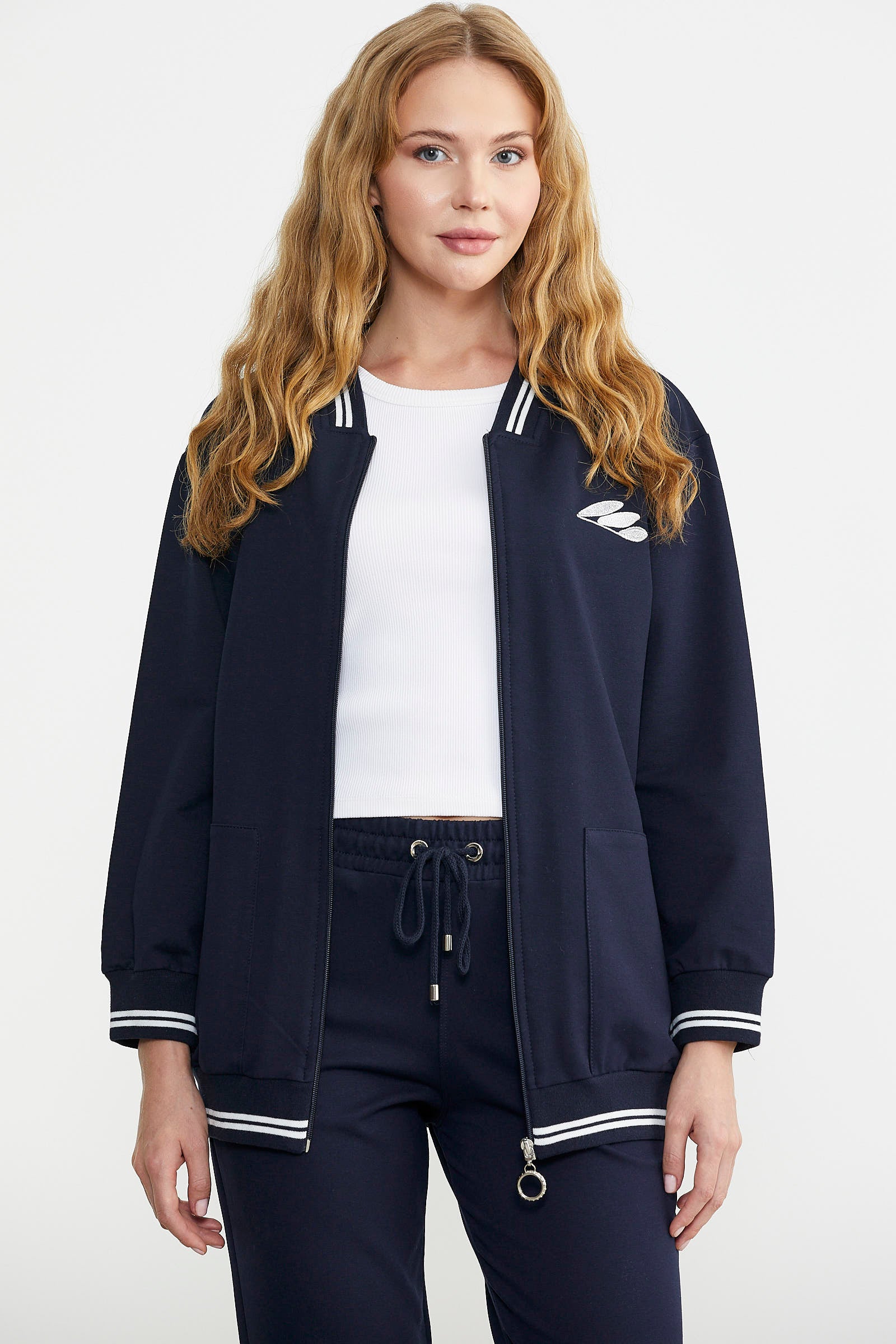 Fermuarlı Örme Kombinli Eşofman Takım - Lacivert - Sementa