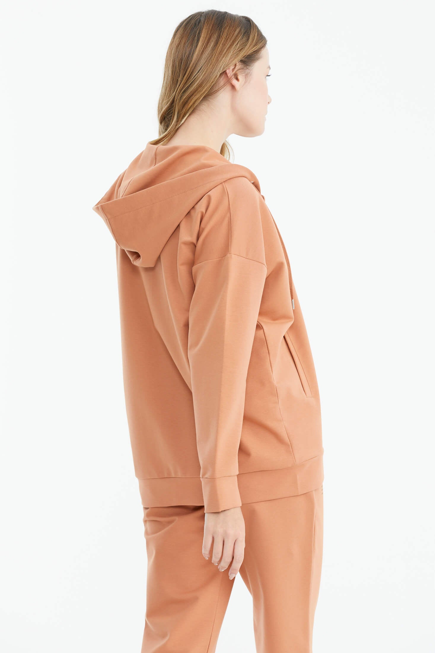 Fermuarlı Oversize Sweat - Somon (5) Sementa