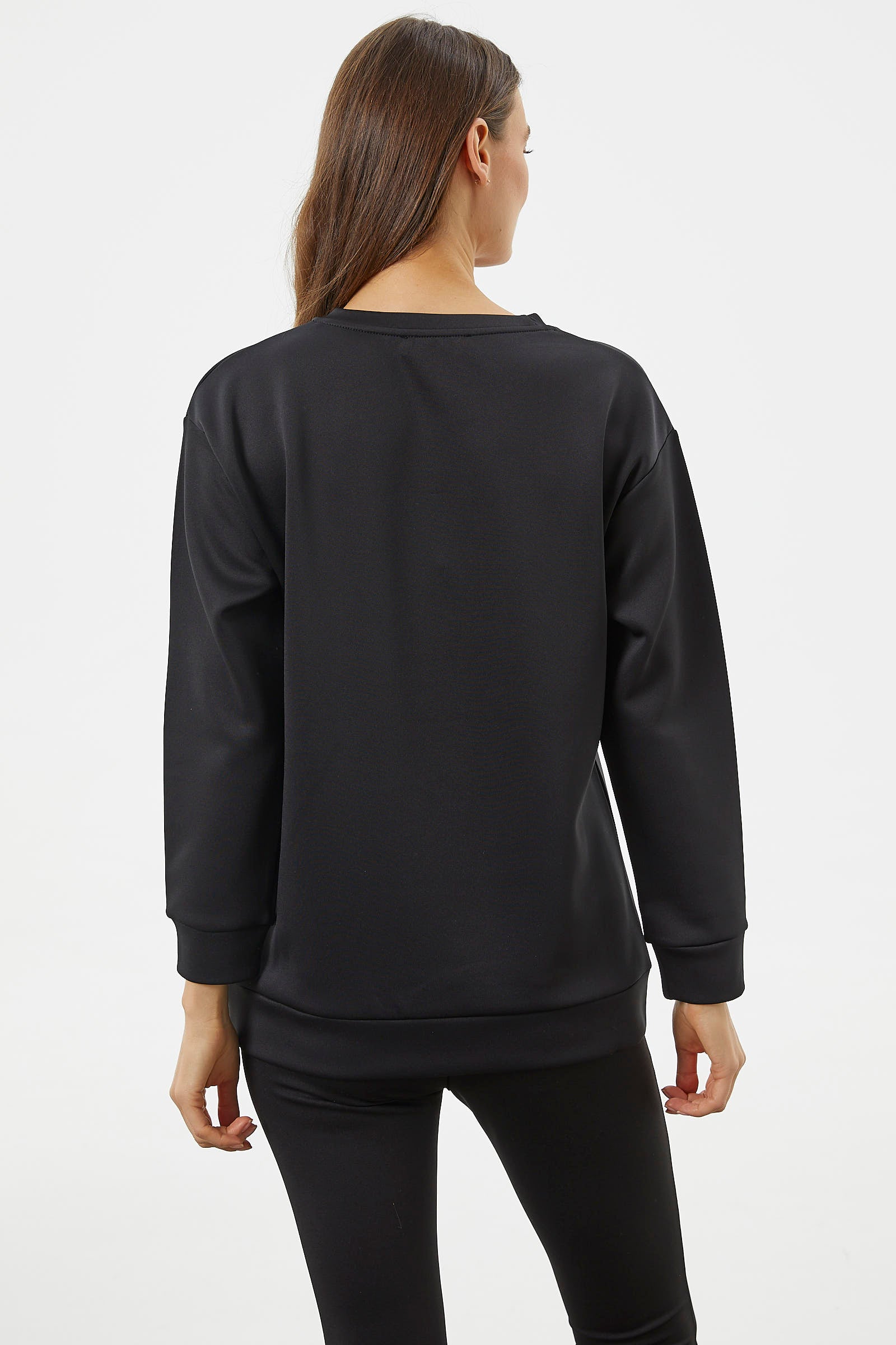 Fermuarlı Rahat Kalıp Sweatshirt - Siyah (6) Sementa