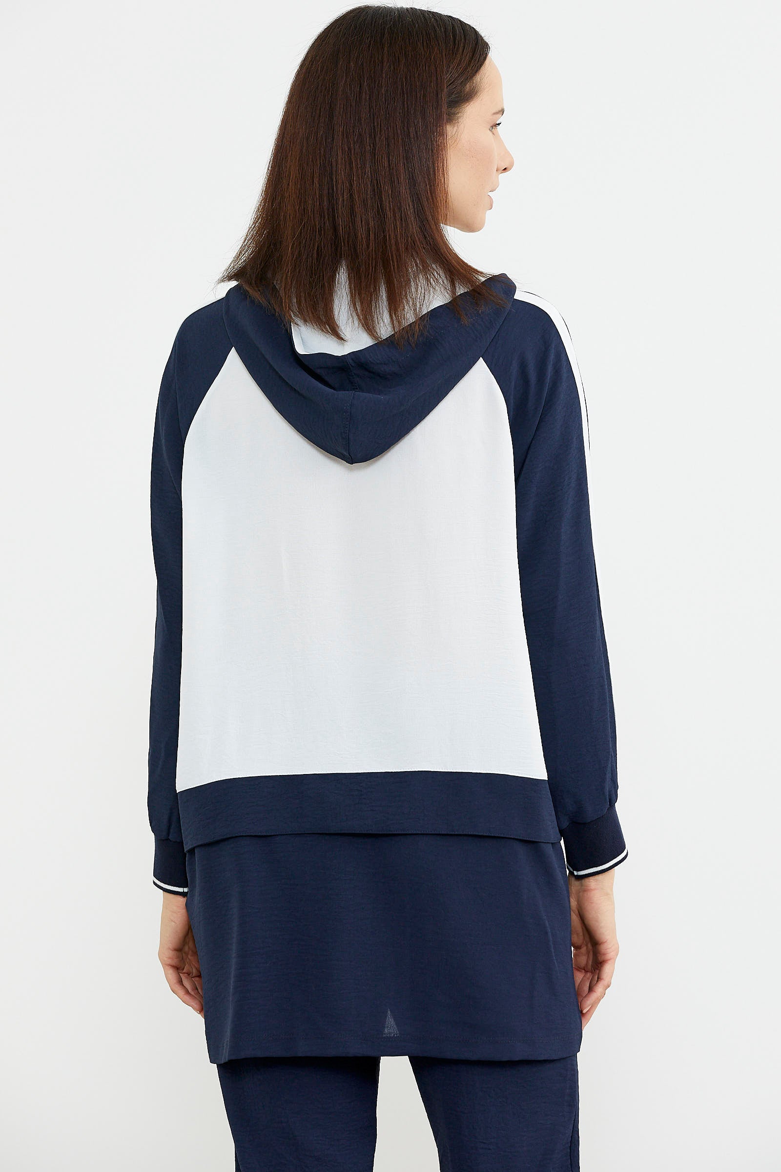 Fermuarlı Tunik Krep Takım - Lacivert (6) Sementa