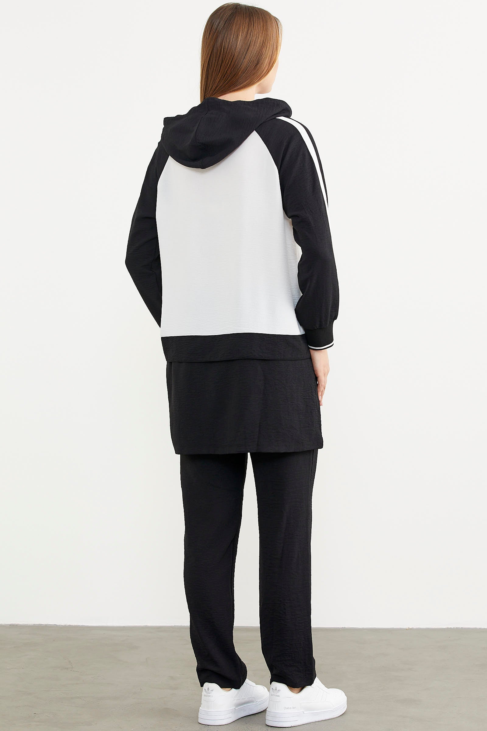 Fermuarlı Tunik Krep Takım - Siyah (7) Sementa