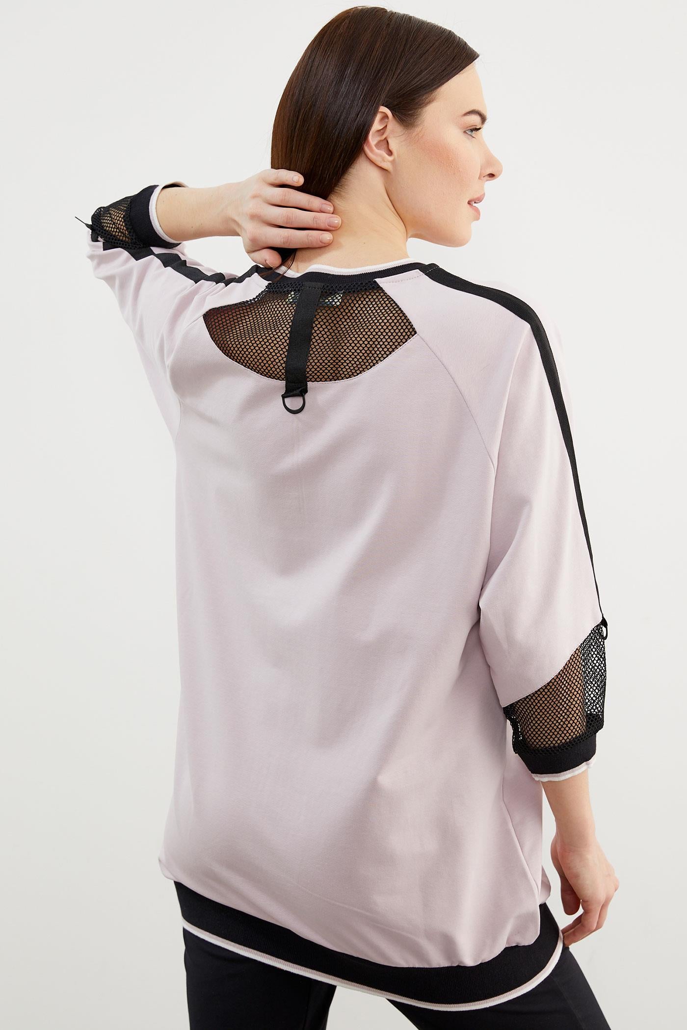 File Detaylı Büyük Beden Eşofman Takım - Lila (7) Sementa