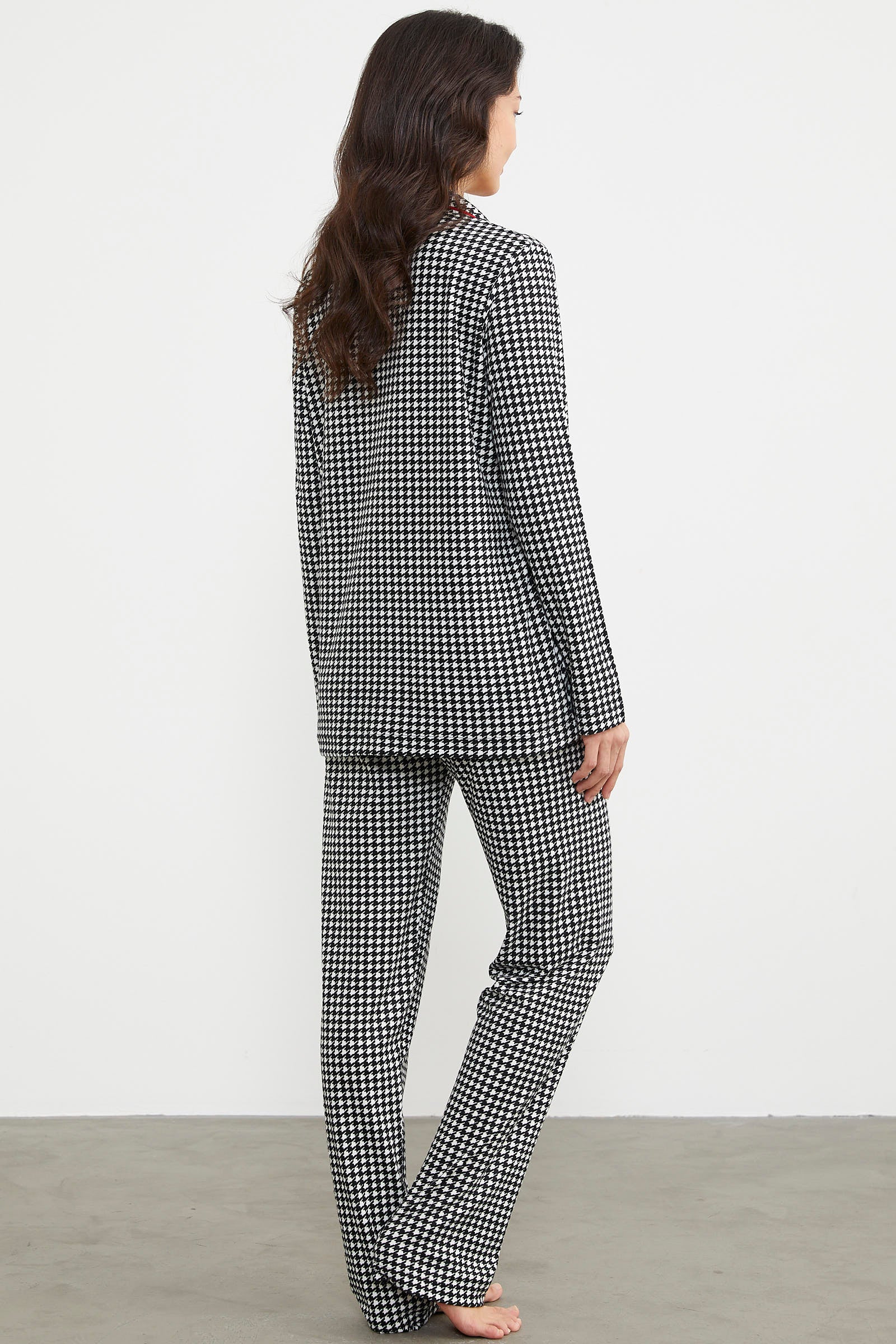 Gömlek Model Kareli Pijama Takım - Siyah (7) Sementa