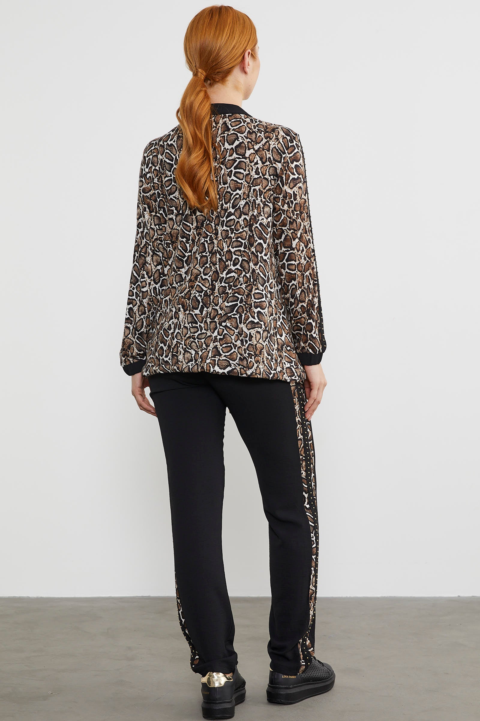 Hakim Yaka Leopar Desenli Takım - Kahve (6) Sementa