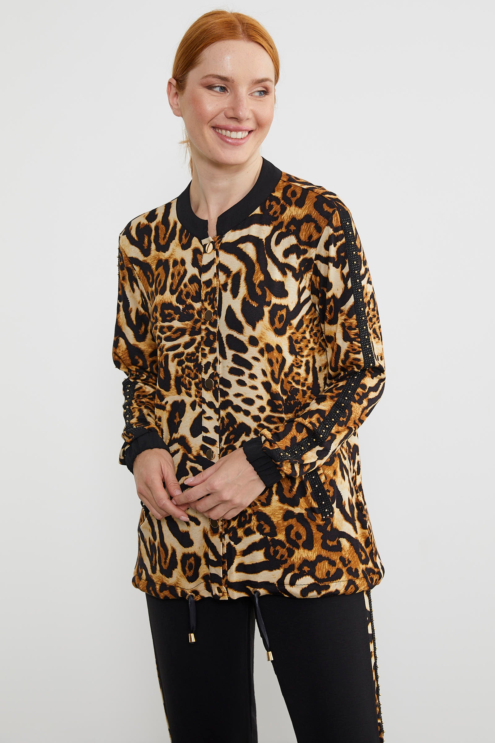 Hakim Yaka Leopar Kombinli Takım - Siyah (2) Sementa