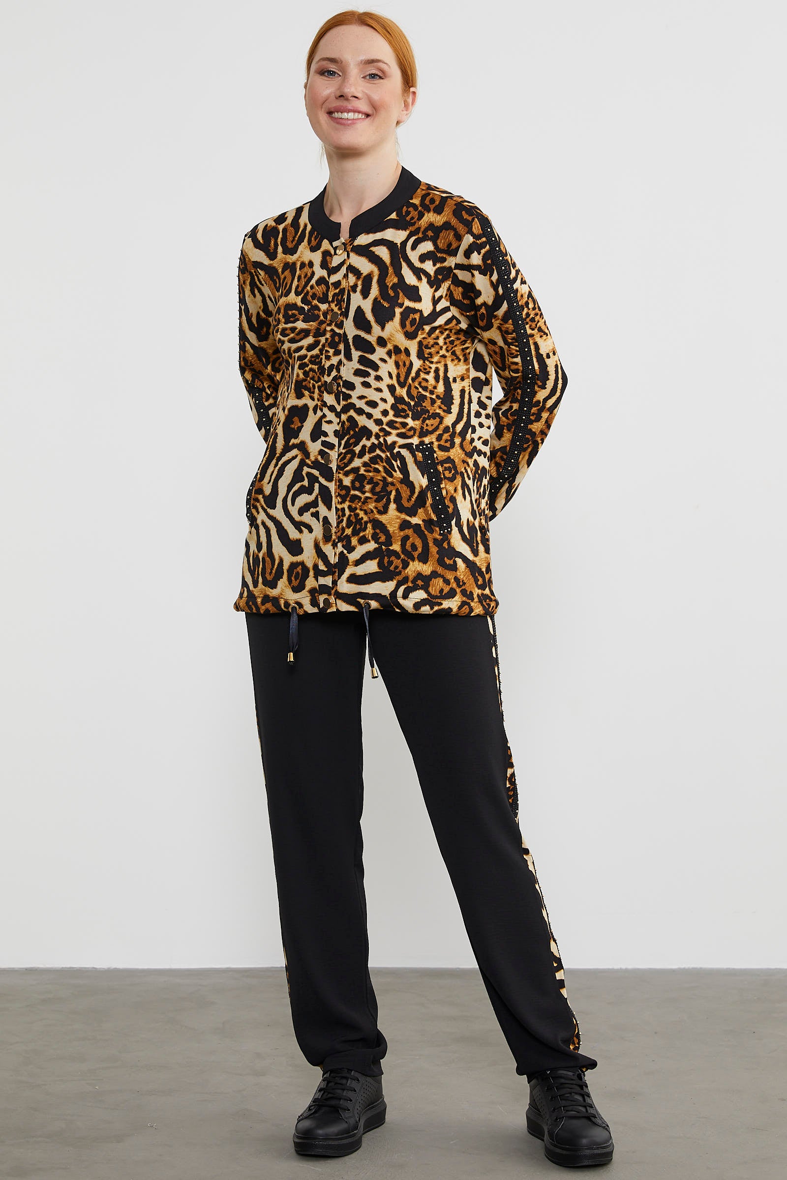 Hakim Yaka Leopar Kombinli Takım - Siyah (4) Sementa