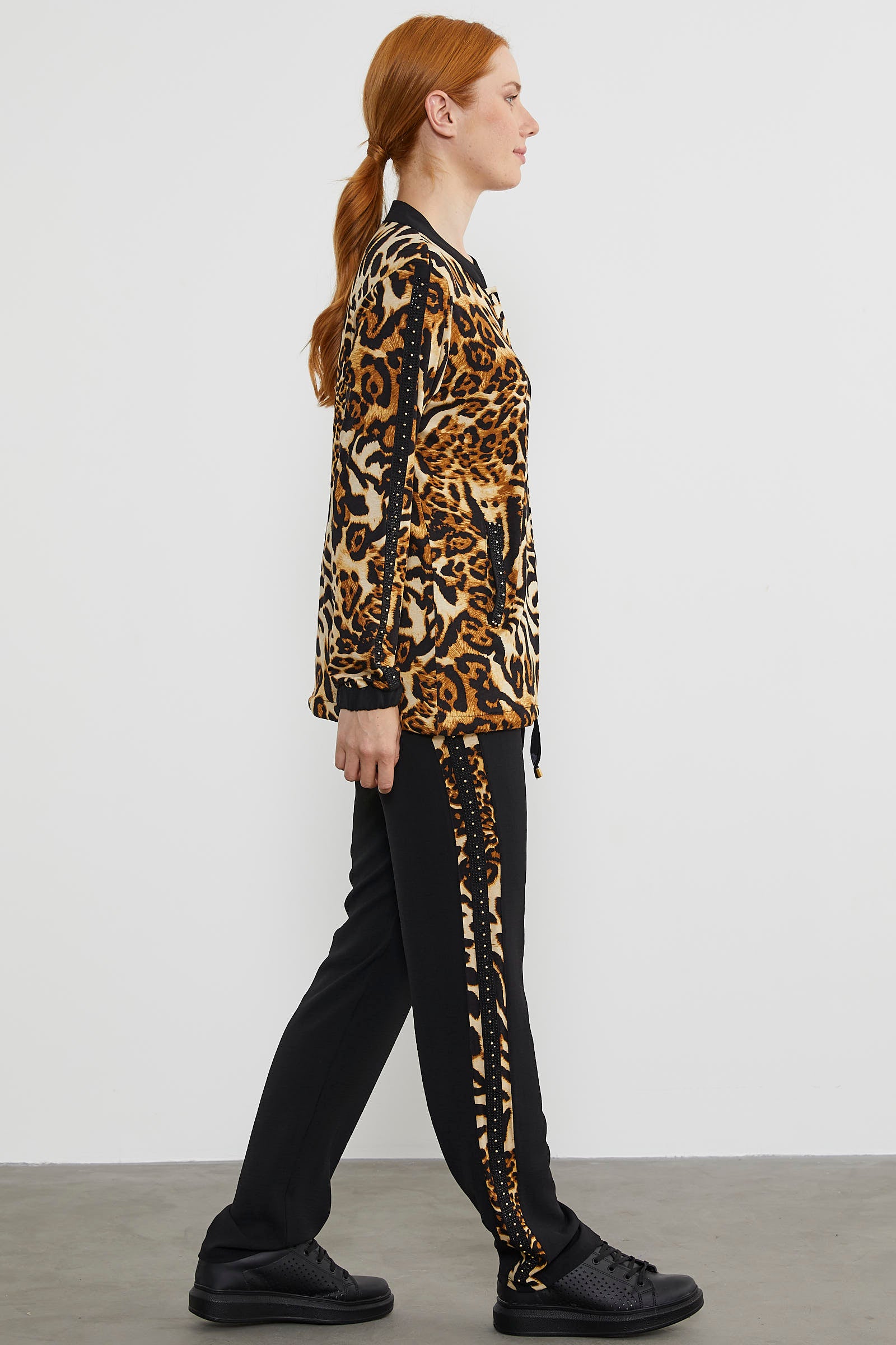 Hakim Yaka Leopar Kombinli Takım - Siyah (5) Sementa