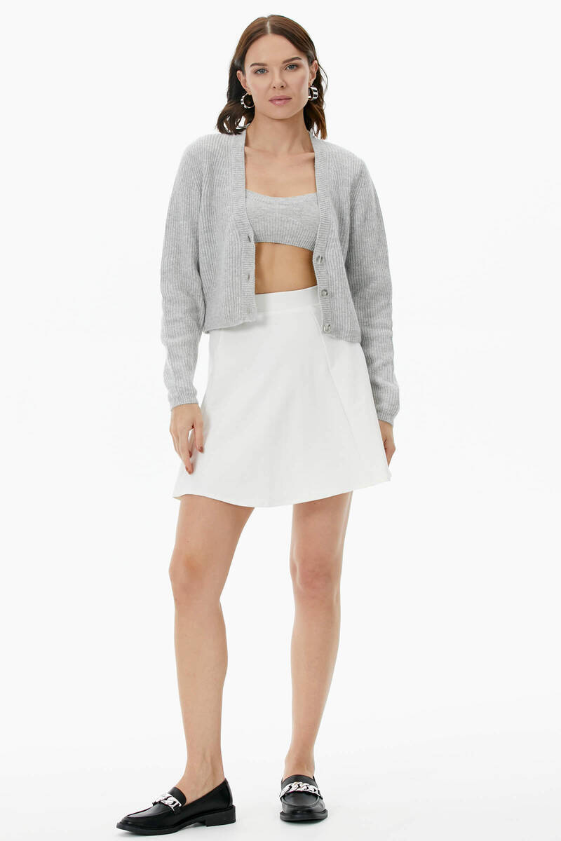 Hırka Atlet İkili Triko Takım - Açık Gri (3) Sementa