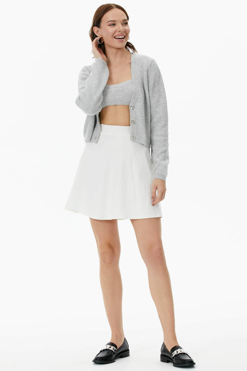 Hırka Atlet İkili Triko Takım - Açık Gri (5) Sementa