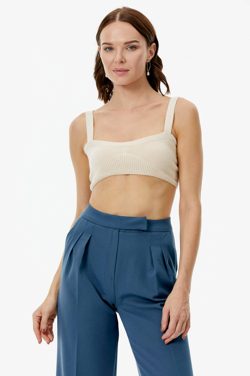 Hırka Atlet İkili Triko Takım - Kemik (6) Sementa