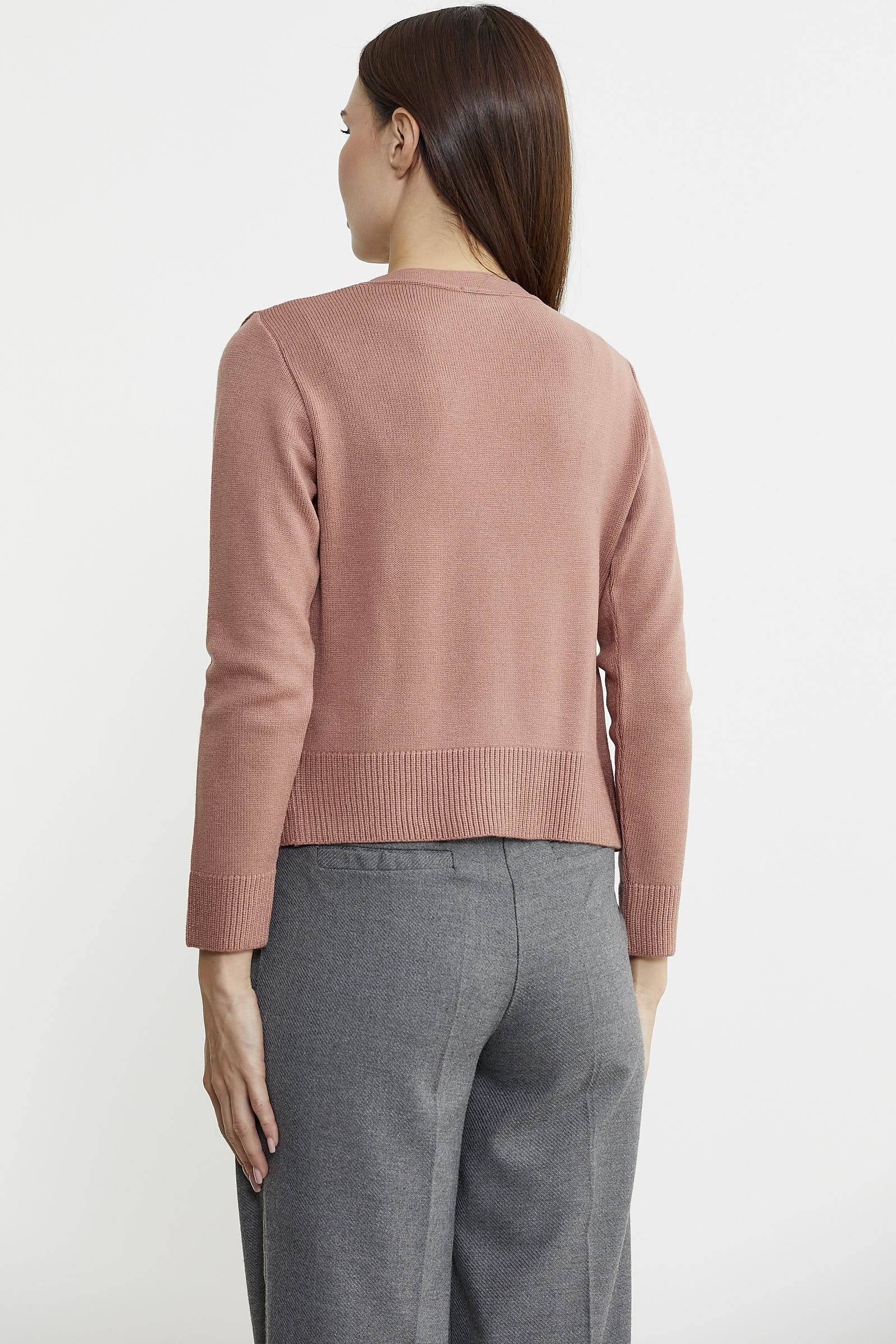 İçi Askılı Triko Hırka Takım - Gül - Sementa